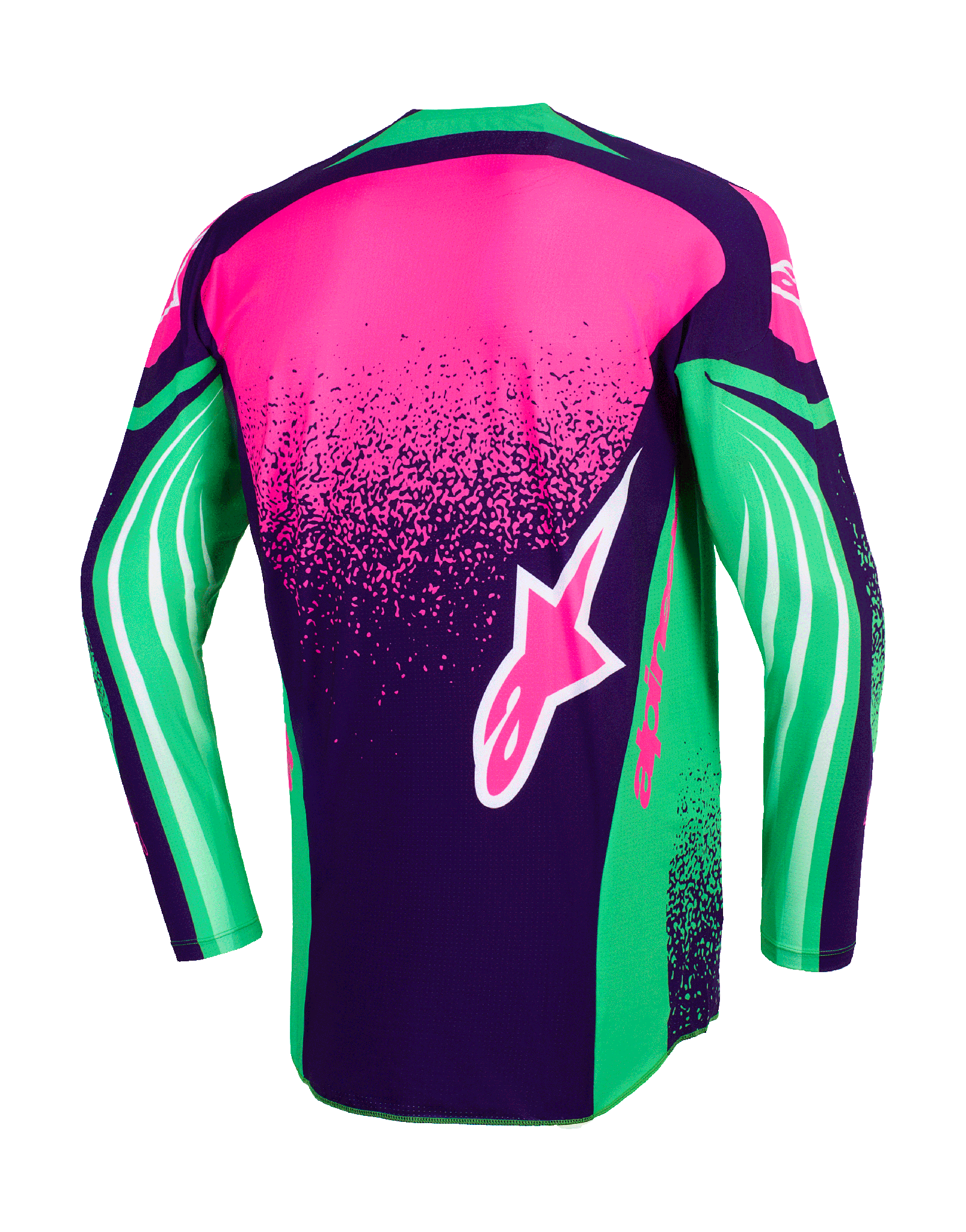 Alpinestars Cross Shirt 2026 Techstar Nomur - Deep Paars / Groen / Fluo Roze