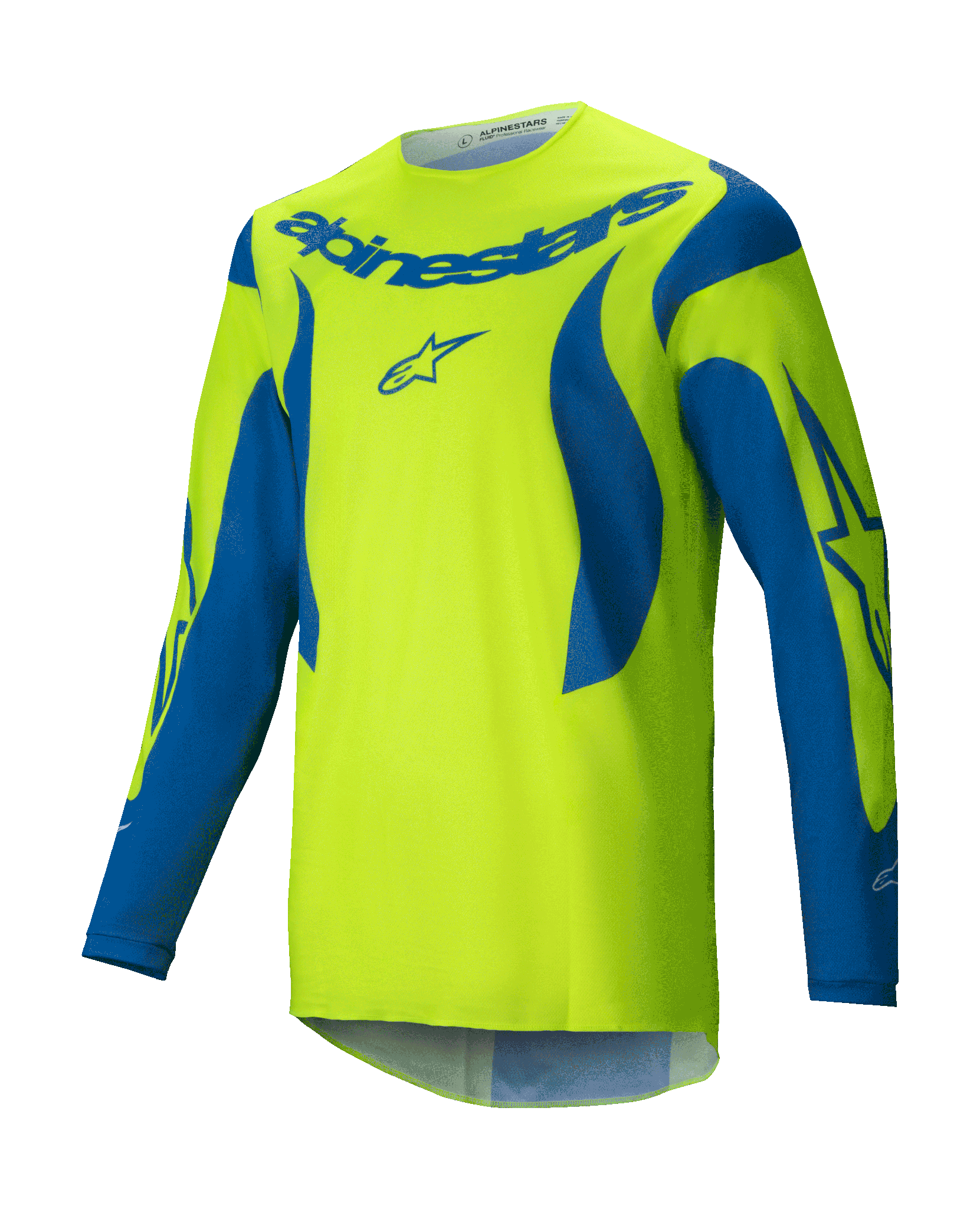 Alpinestars Cross Shirt Fluid Haul - Fluo Geel / Blauw