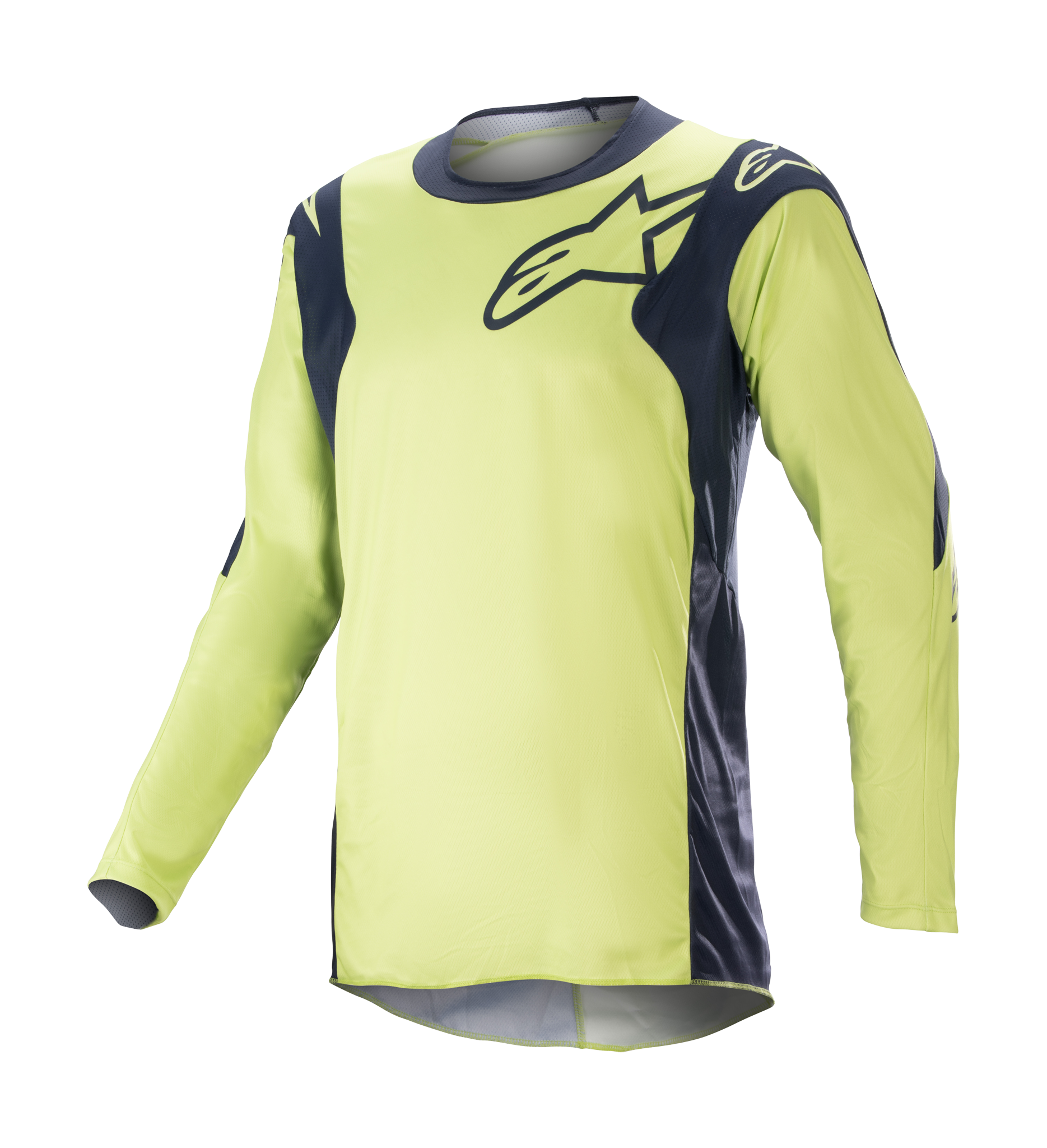 Alpinestars Cross Shirt Racer Hoen - Night Navy / Fluo Groen