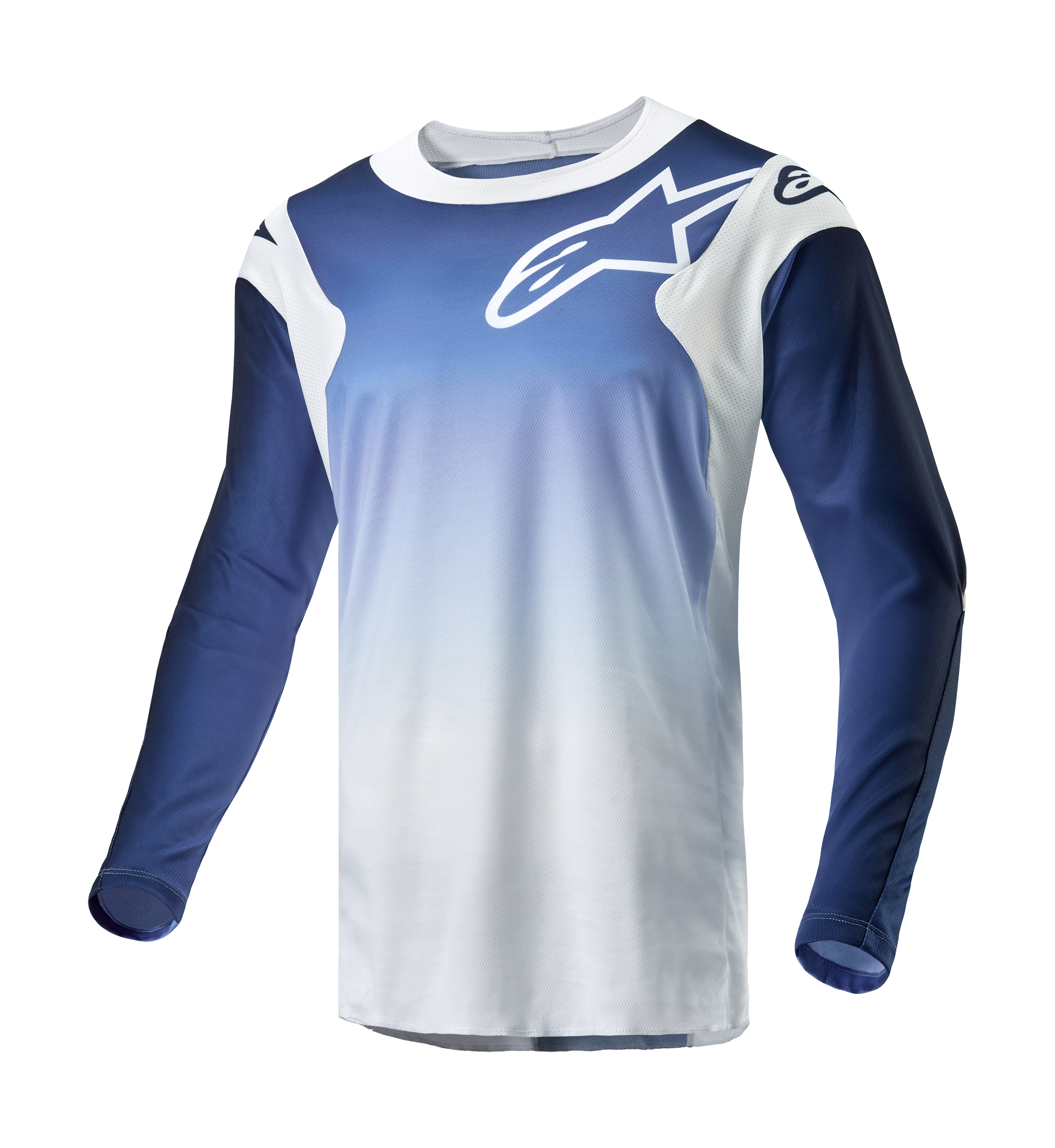 Alpinestars Cross Shirt Racer Hoen - Wit / Navy / Licht Blauw