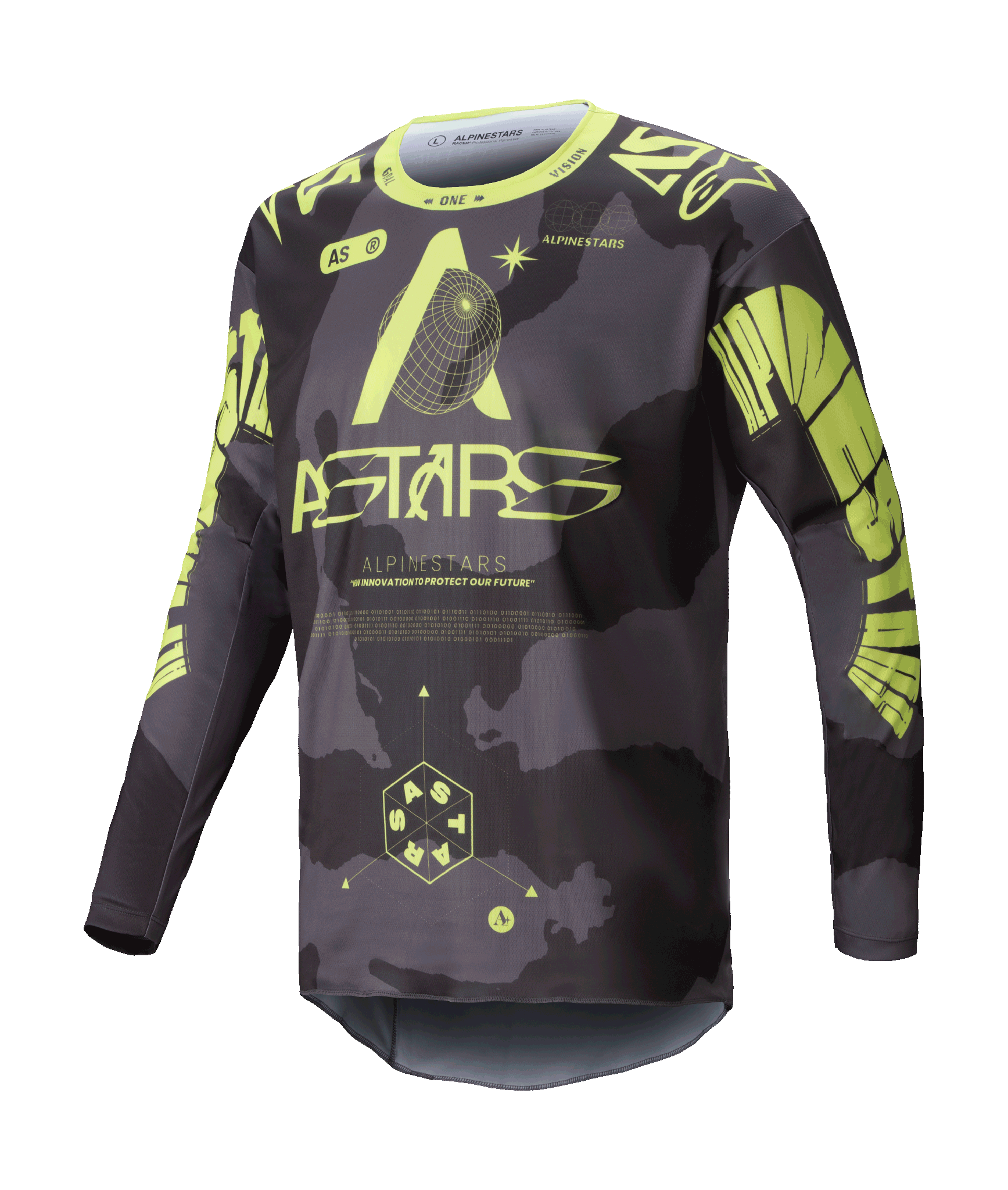 Alpinestars Cross Shirt Racer Hollow - Camo / Fluo Geel