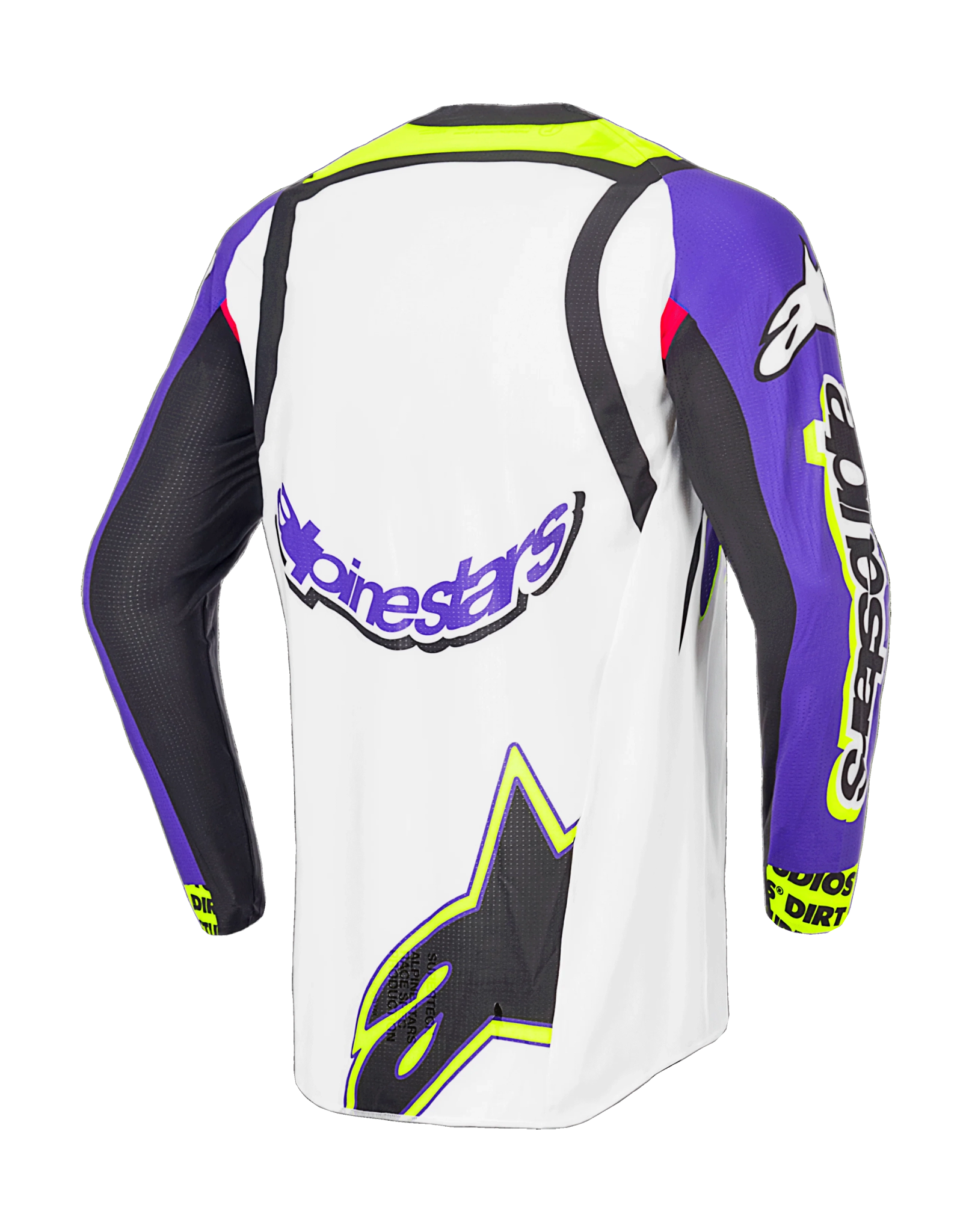 Alpinestars Cross Shirt Supertech LE Dirt Studios - Wit / Paars / Geel Fluo