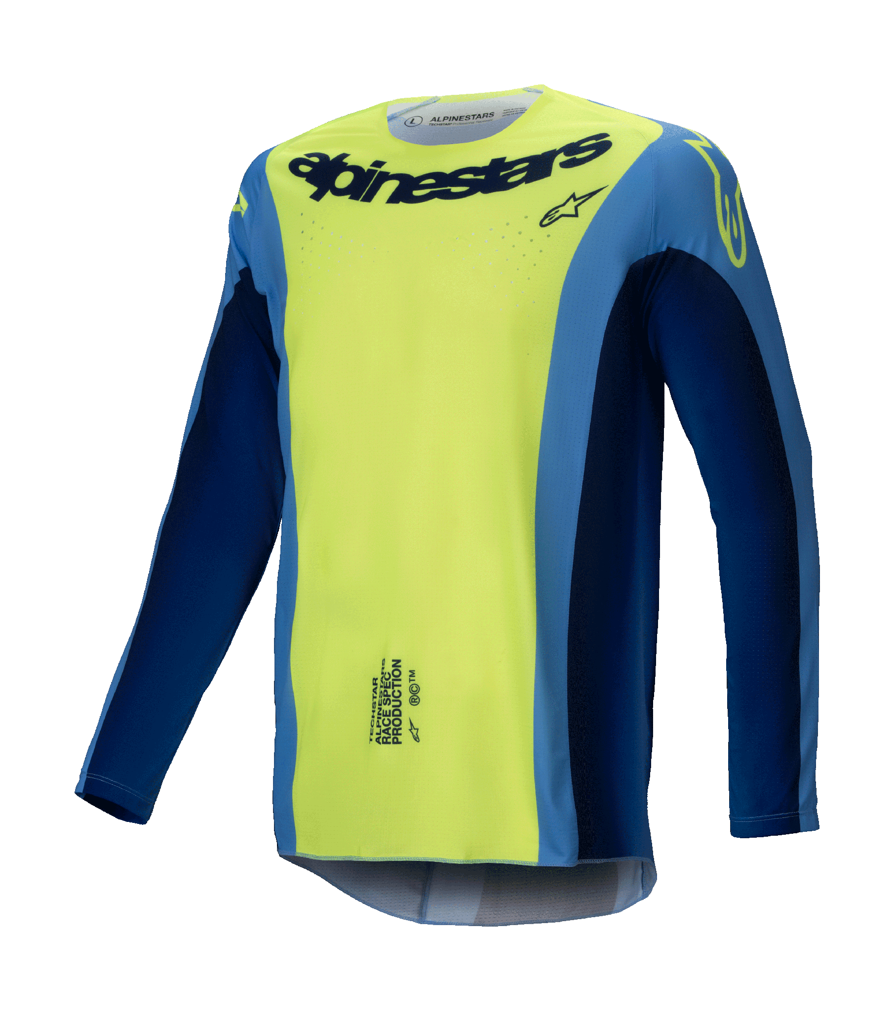 Alpinestars Cross Shirt Techstar Melt - Fluo Geel / Blauw