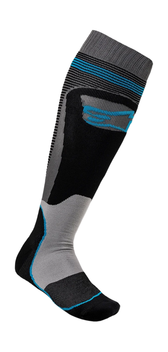 Alpinestars Cross Sokken MX PLUS-1 - Zwart / Cyan