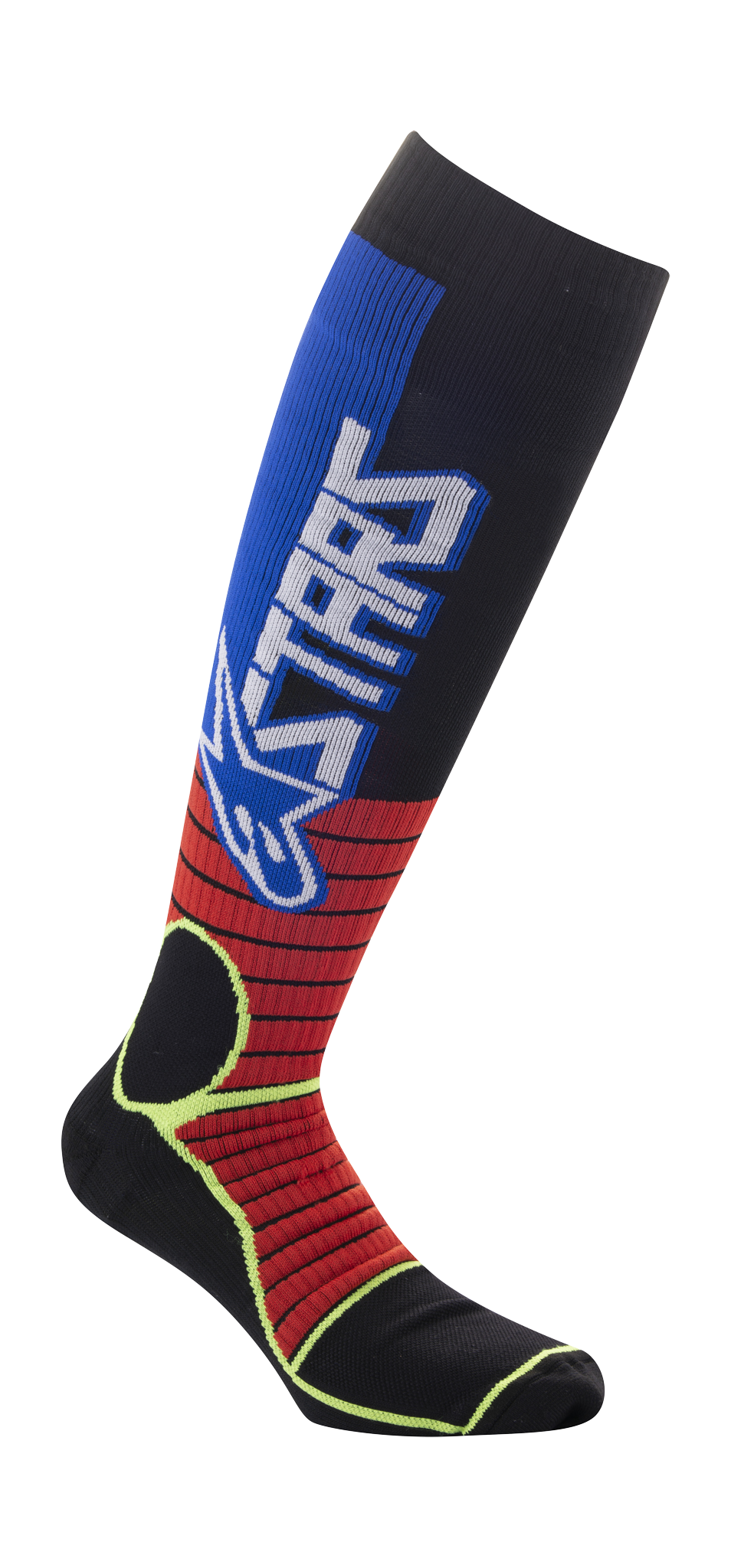 Alpinestars Cross Sokken MX PRO - Rood / Fluo Geel / Blauw