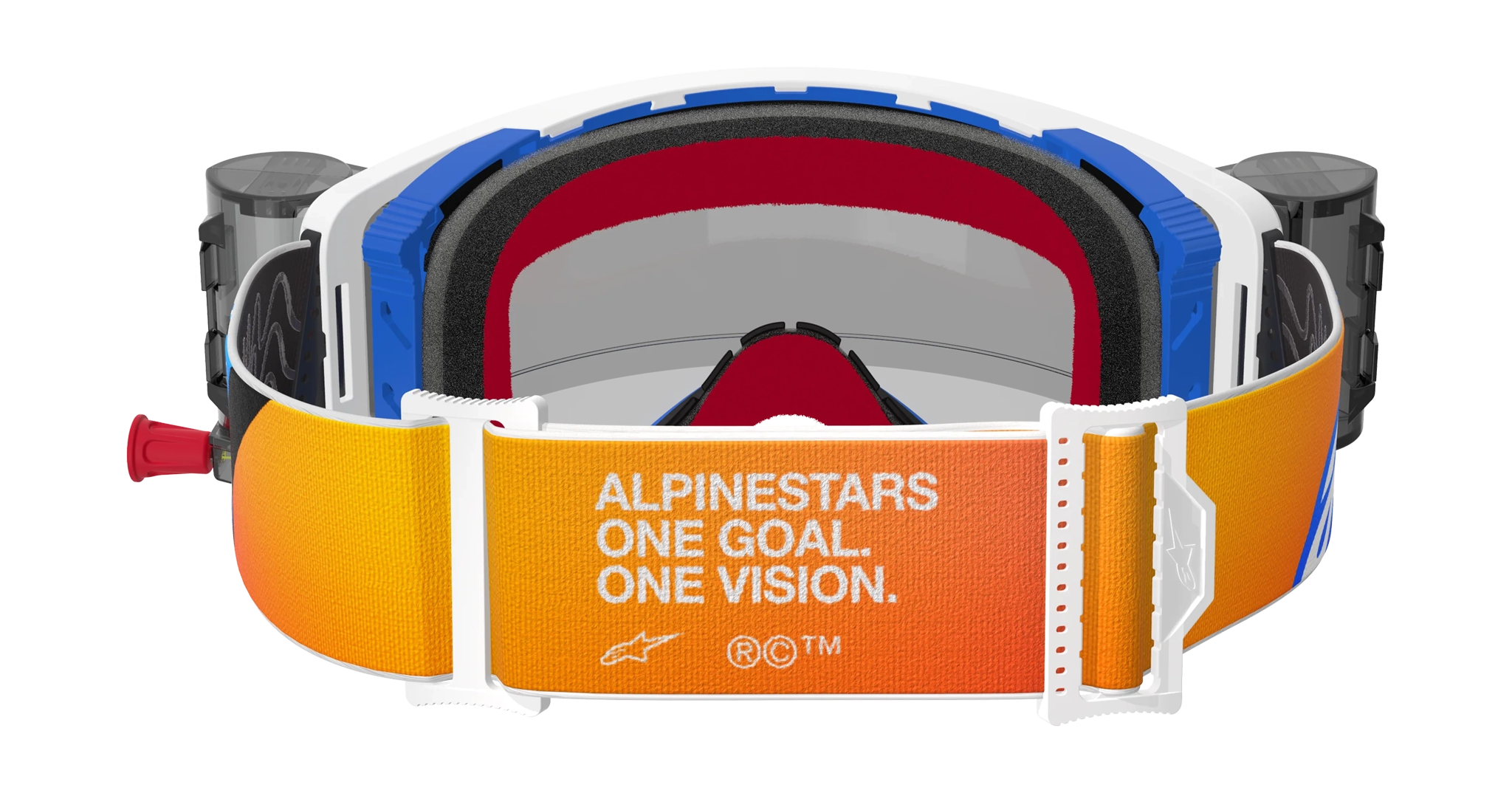 Alpinestars Crossbril Roll-Off Supertech Corp - Blauw / Oranje - Clear Lens
