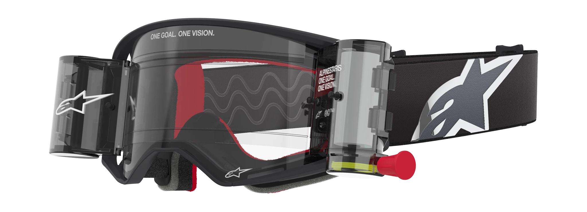 Alpinestars Crossbril Roll-Off Supertech Corp - Zwart / Grijs - Clear Lens