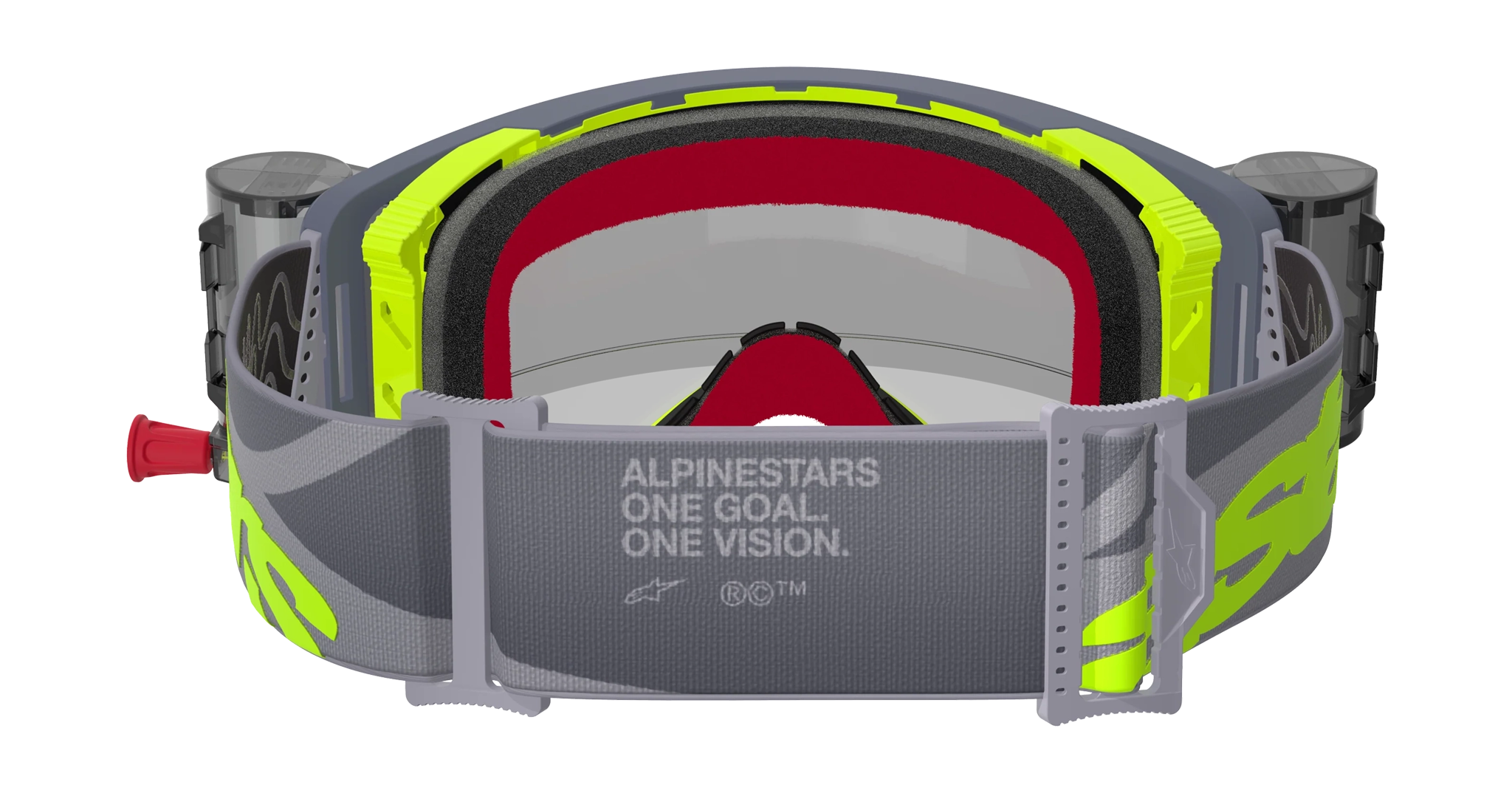 Alpinestars Crossbril Roll-Off Supertech Stream - Grijs / Geel / Zwart - Clear Lens