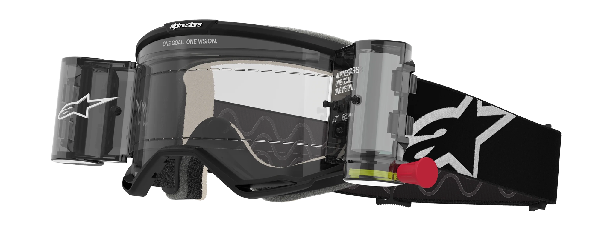 Alpinestars Crossbril Roll-Off Vision 5 Corp - Zwart - Clear Lens