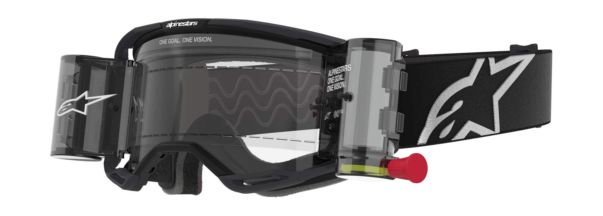 Alpinestars Crossbril Roll-Off Vision 8 Corp - Zwart - Clear Lens