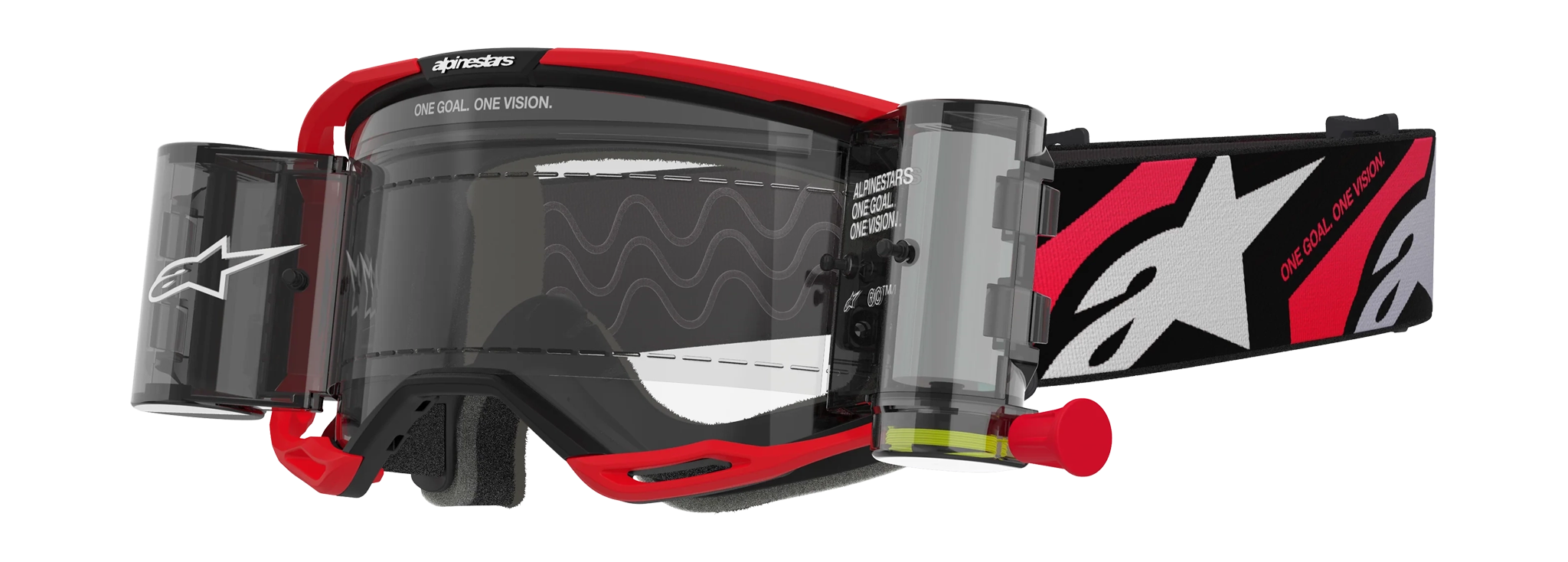 Alpinestars Crossbril Roll-Off Vision 8 Luar - Rood / Zwart - Clear Lens