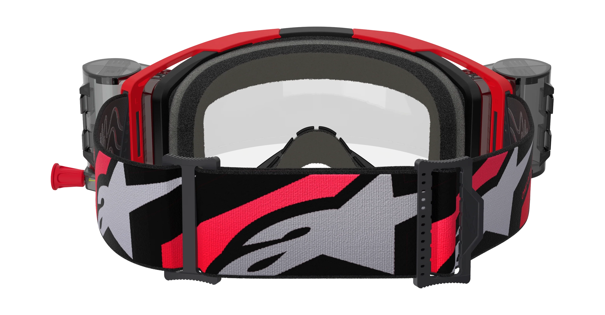 Alpinestars Crossbril Roll-Off Vision 8 Luar - Rood / Zwart - Clear Lens