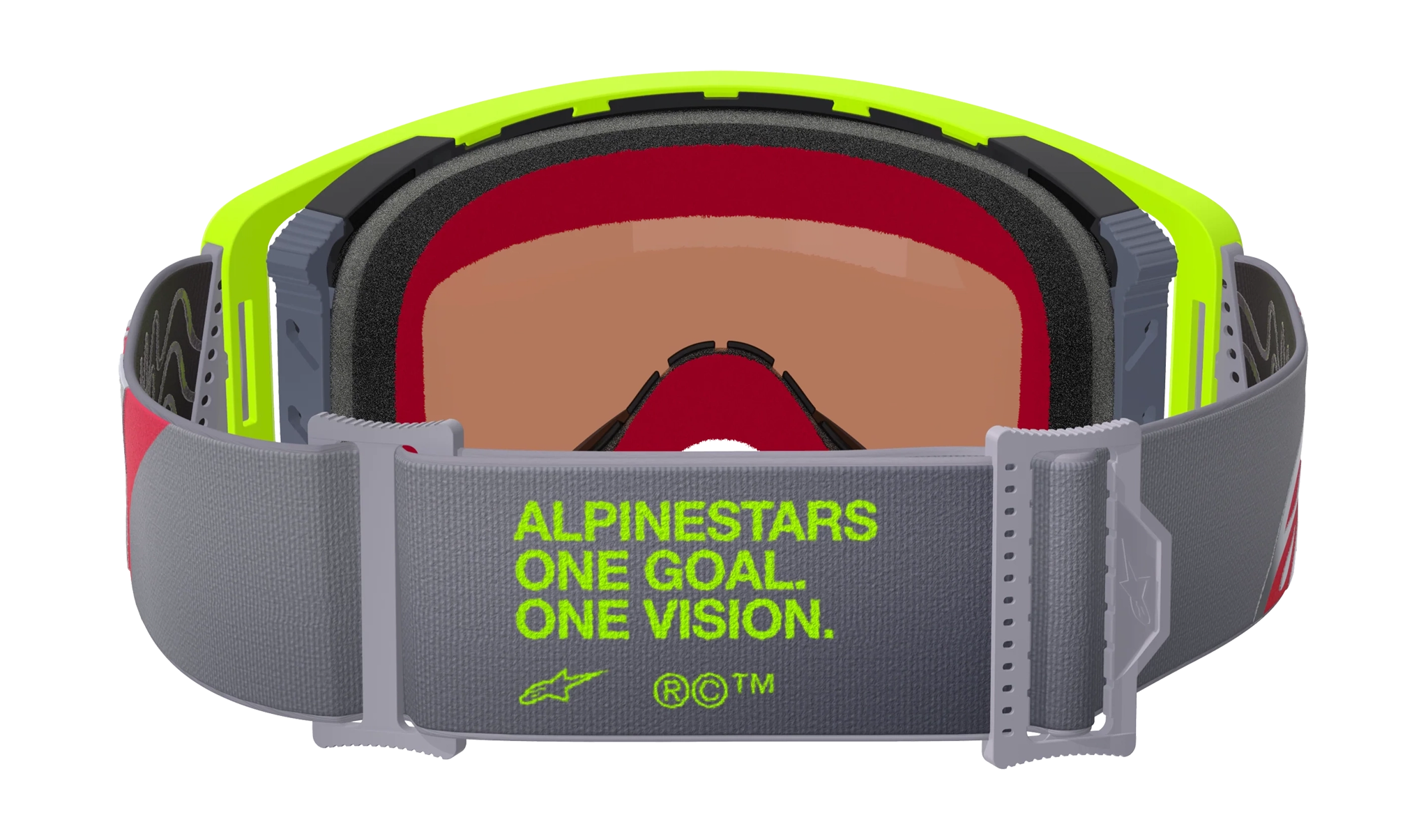 Alpinestars Crossbril Supertech Corp - Fluo Geel / Rood - Spiegel Zilver Lens
