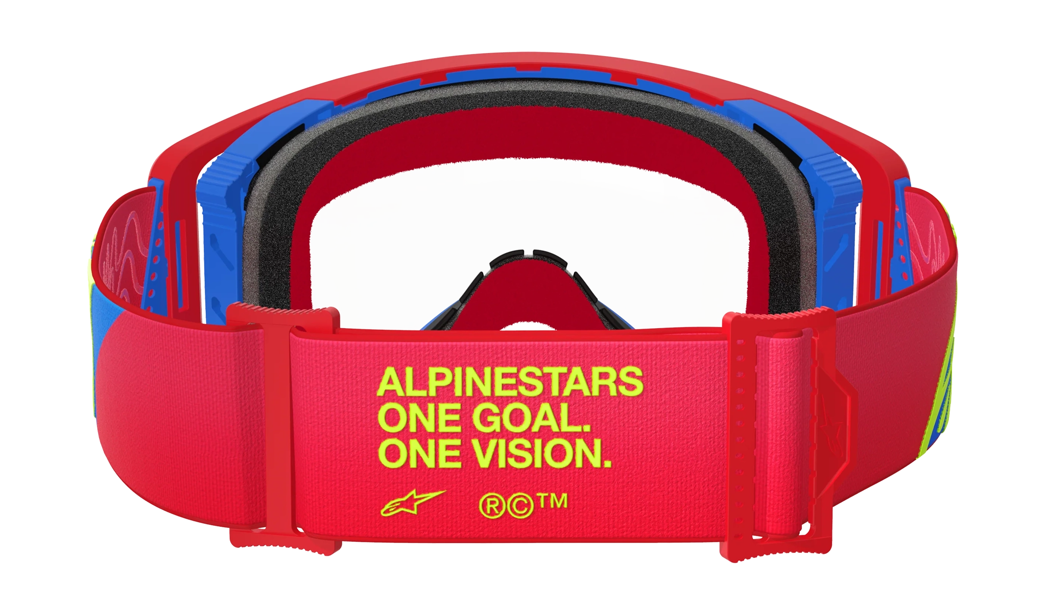 Alpinestars Crossbril Supertech Corp - Rood / Blauw - Clear Lens