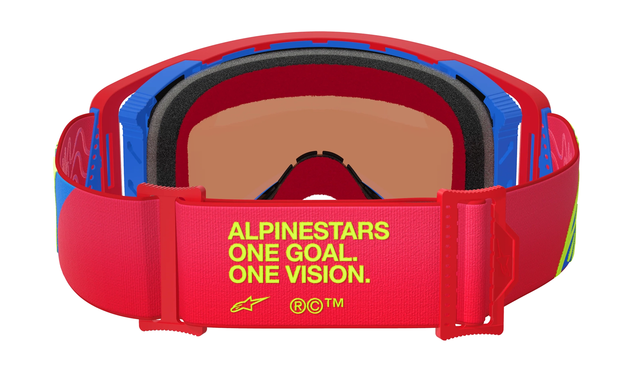 Alpinestars Crossbril Supertech Corp - Rood / Blauw - Spiegel Blauw Lens