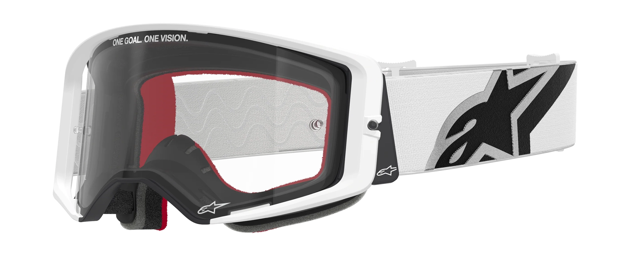 Alpinestars Crossbril Supertech Corp - Wit - Clear Lens