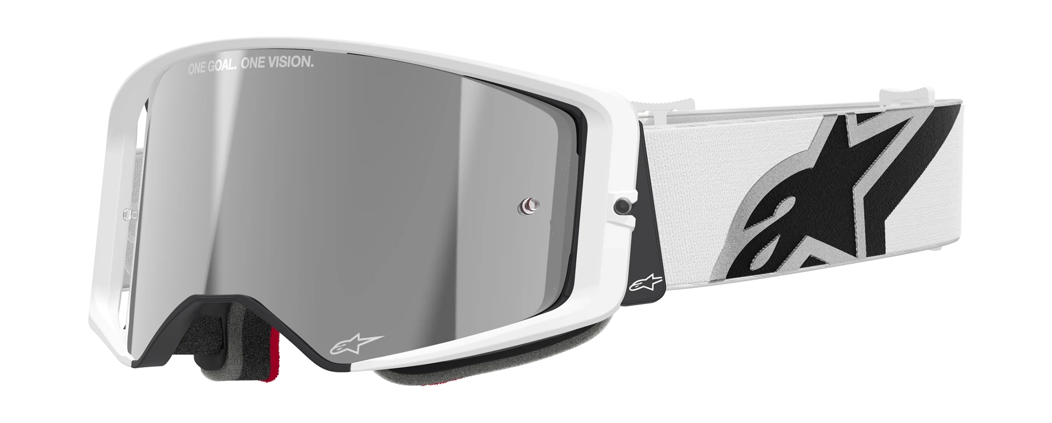 Alpinestars Crossbril Supertech Corp - Wit - Spiegel Zilver Lens