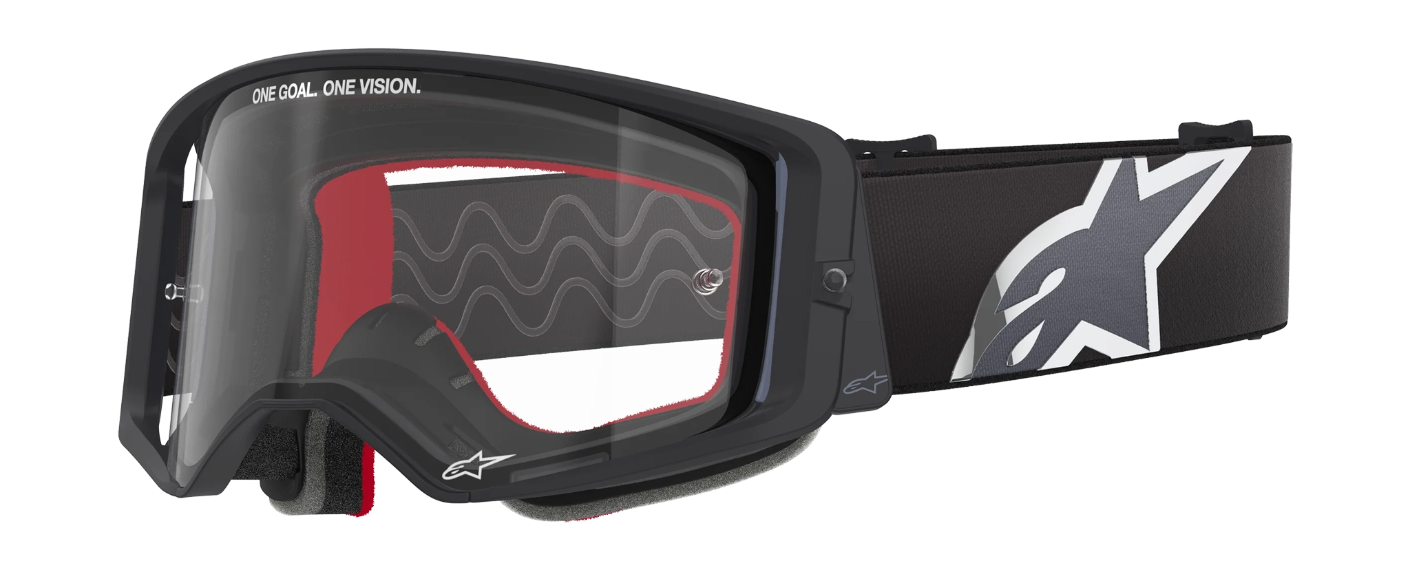 Alpinestars Crossbril Supertech Corp - Zwart / Grijs - Clear Lens