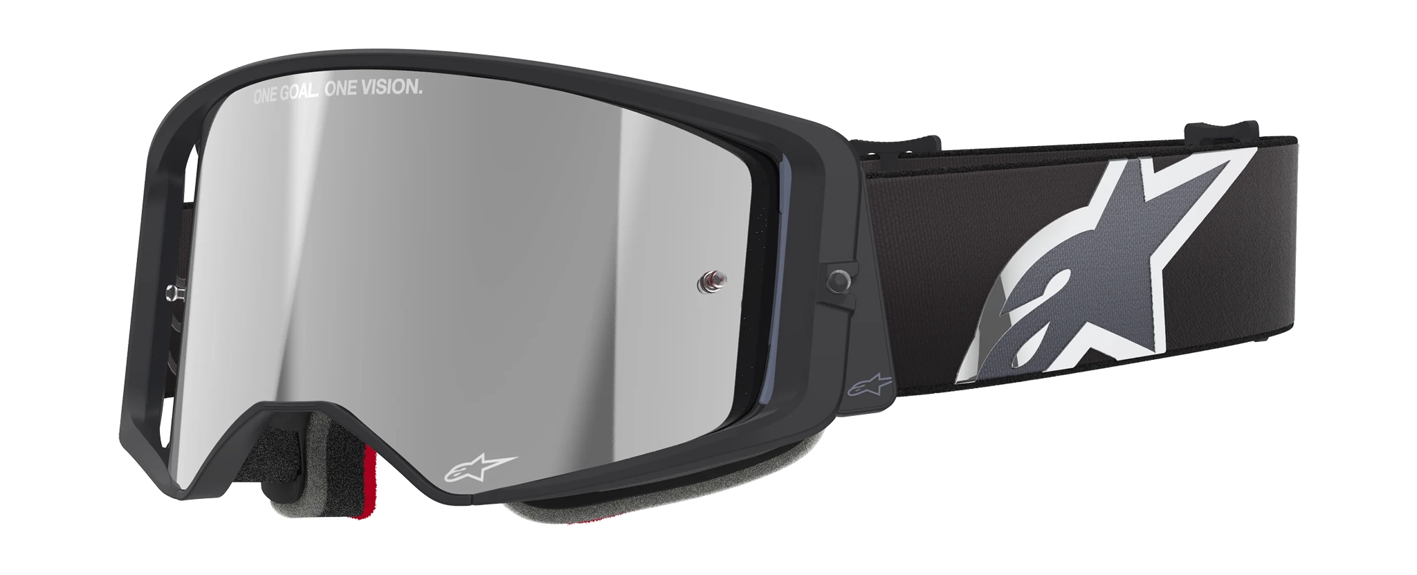 Alpinestars Crossbril Supertech Corp - Zwart / Grijs - Spiegel Zilver Lens