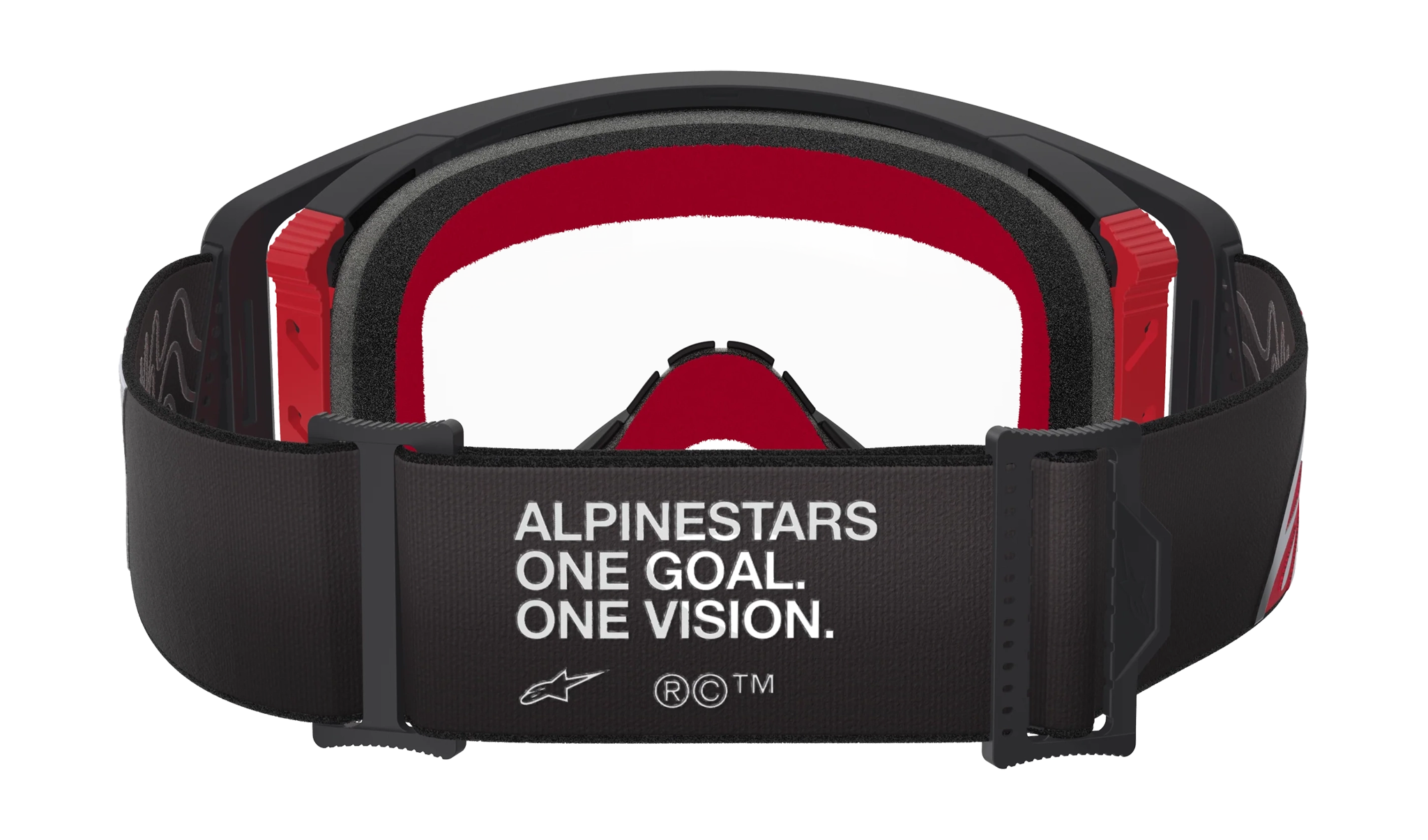 Alpinestars Crossbril Supertech Corp - Zwart / Rood - Clear Lens