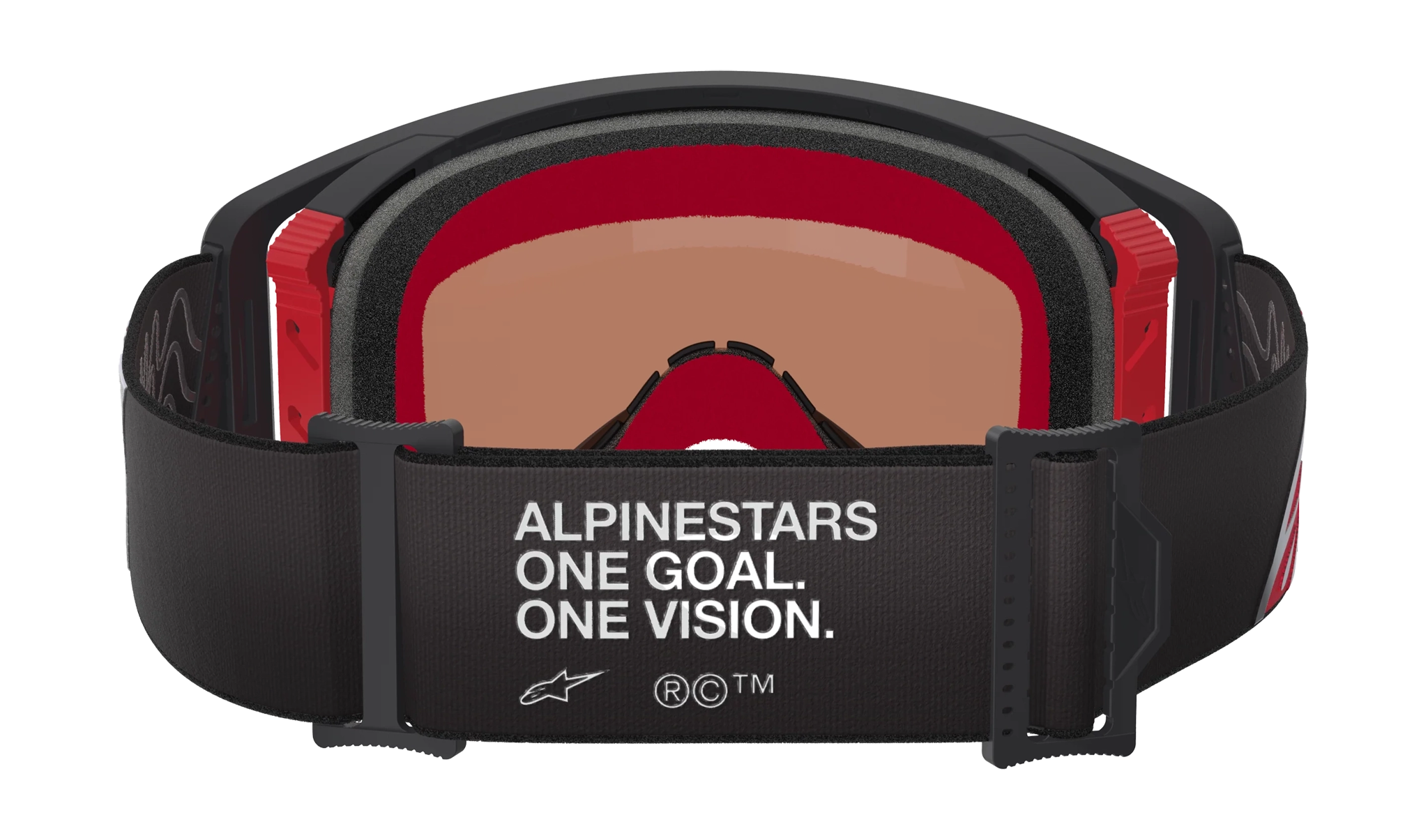 Alpinestars Crossbril Supertech Corp - Zwart / Rood - Spiegel Zilver Lens