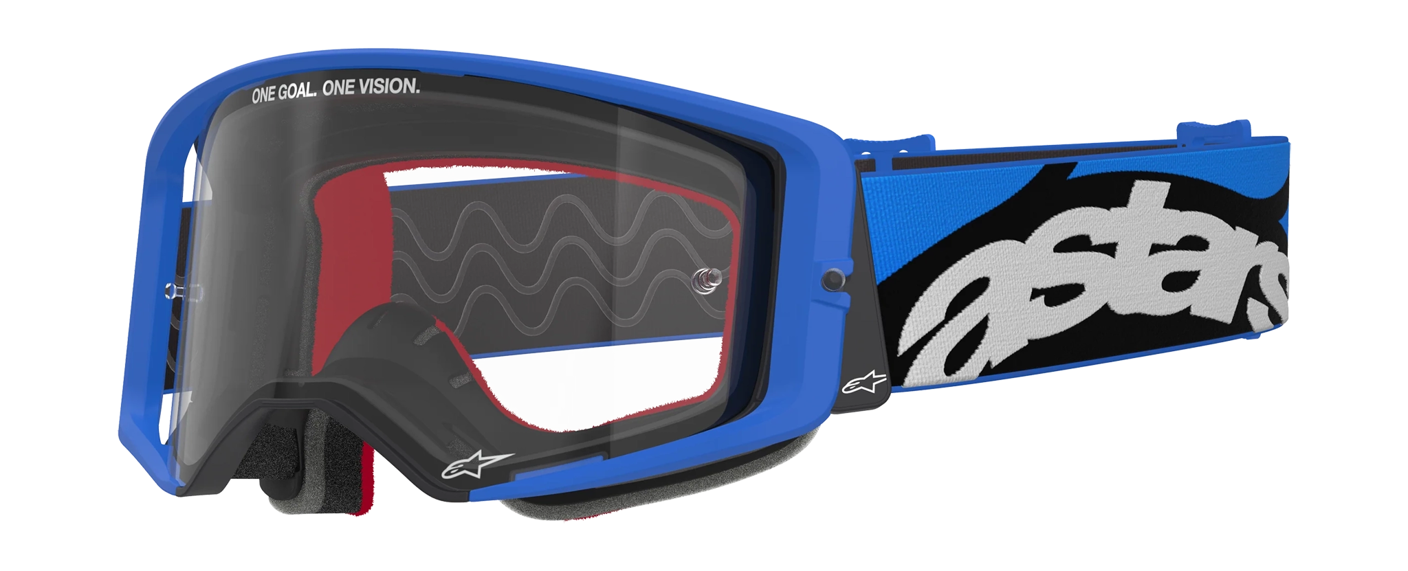 Alpinestars Crossbril Supertech Stream - Blauw - Clear Lens