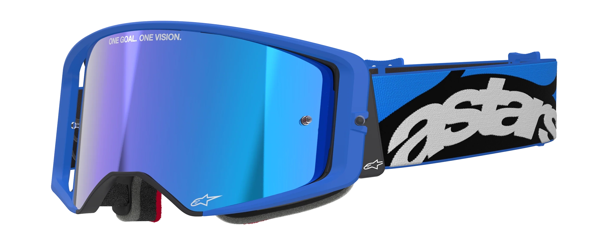 Alpinestars Crossbril Supertech Stream - Blauw - Spiegel Blauw Lens