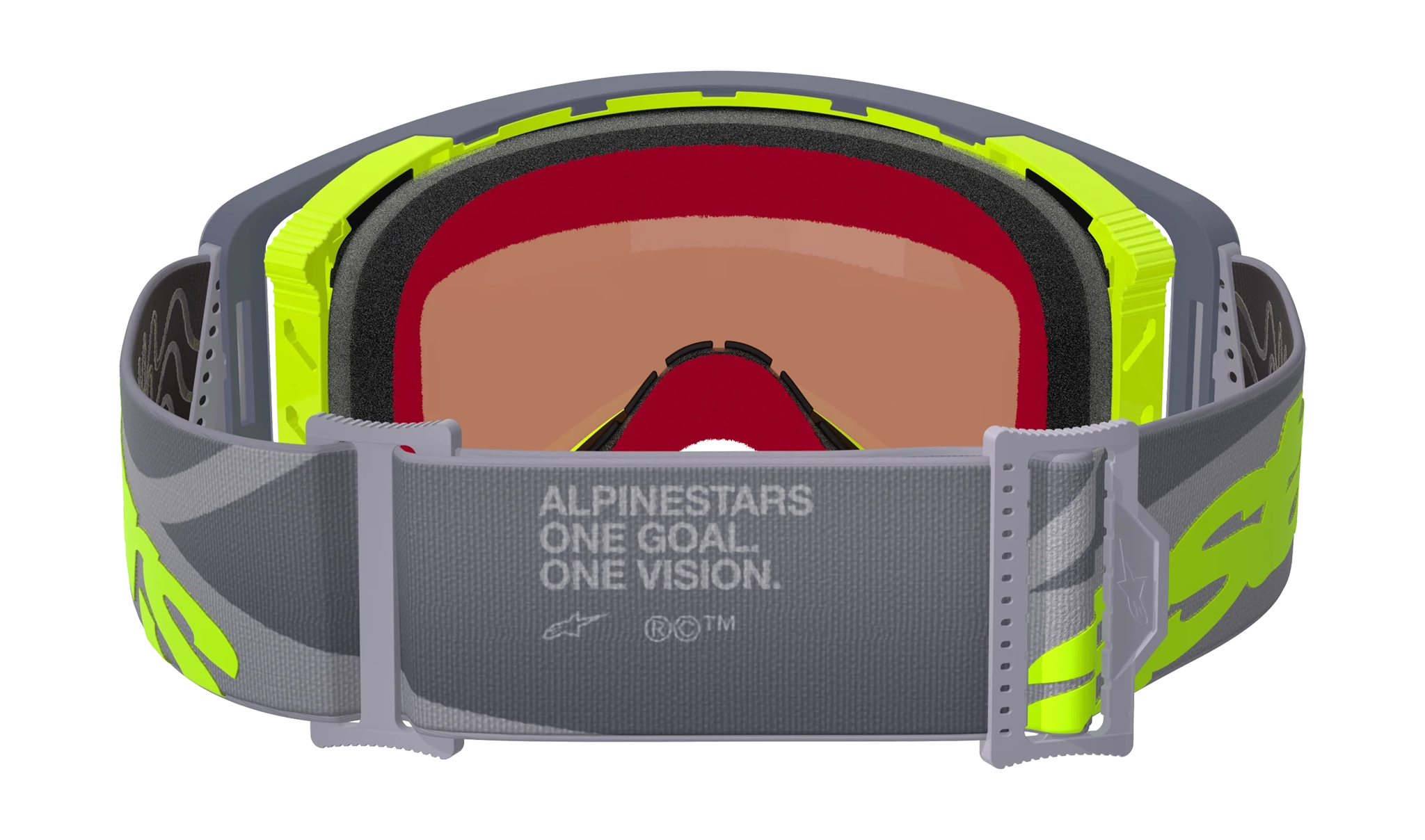 Alpinestars Crossbril Supertech Stream - Grijs / Geel / Zwart - Spiegel Zilver Lens