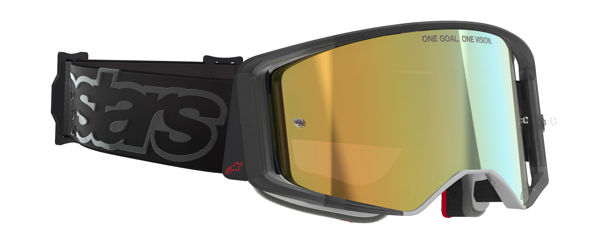 Alpinestars Crossbril Supertech Vista - Zwart - Spiegel Goud Lens