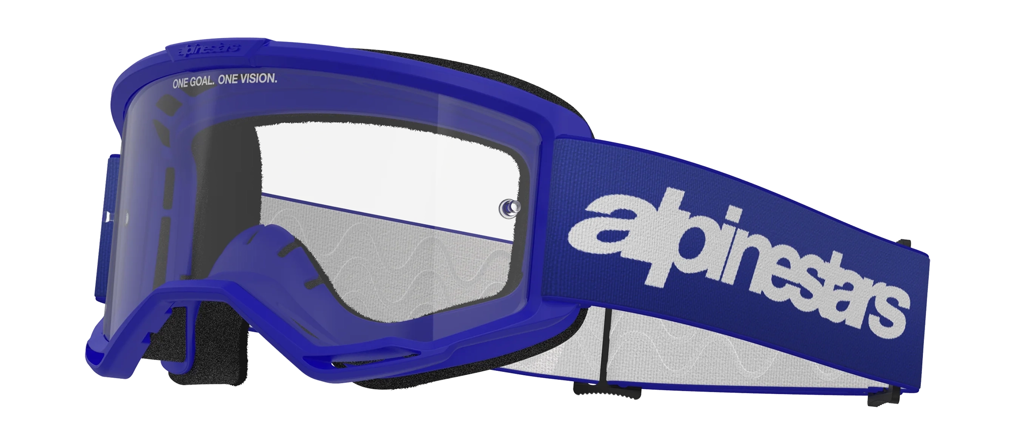 Alpinestars Crossbril Vision 3 Wordmark - Blauw - Clear Lens