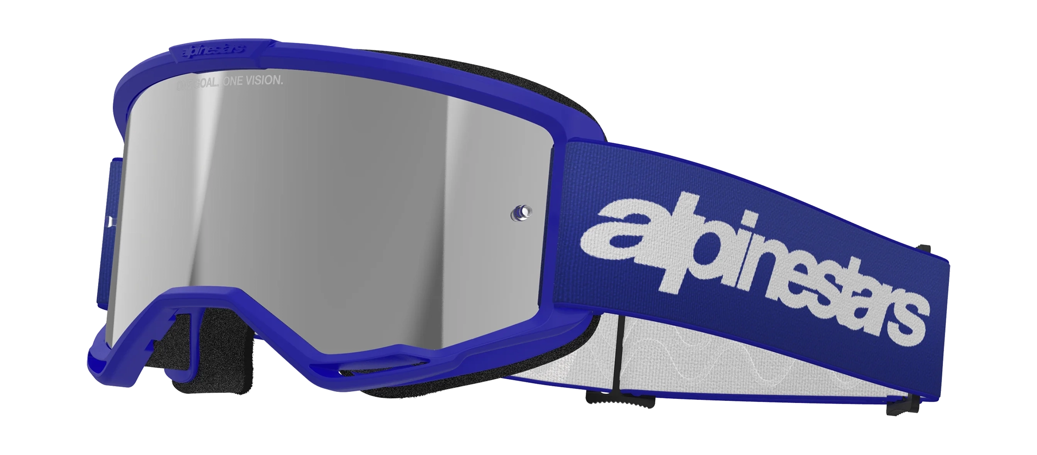 Alpinestars Crossbril Vision 3 Wordmark - Blauw - Spiegel Zilver Lens