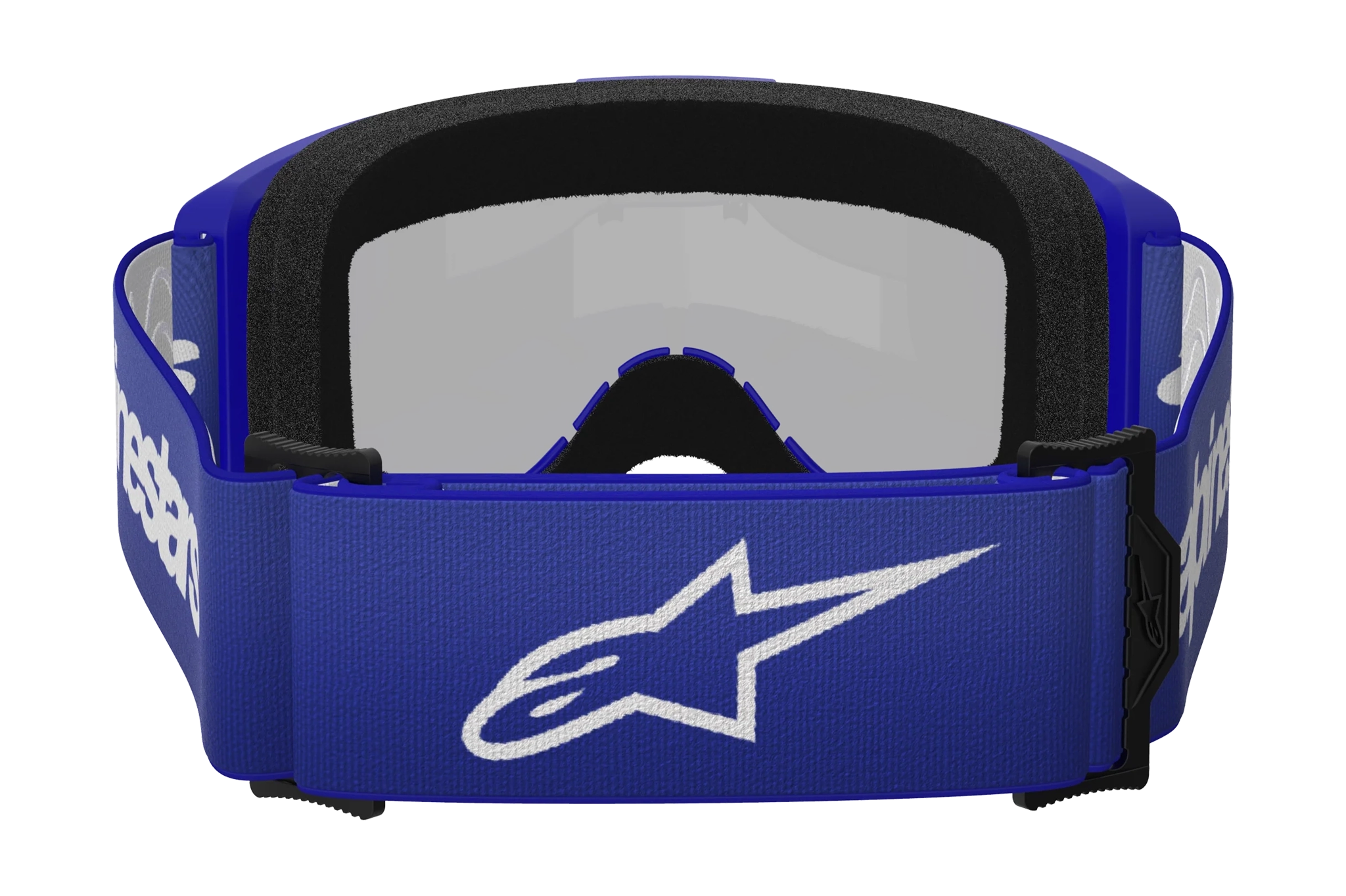 Alpinestars Crossbril Vision 3 Wordmark - Blauw - Spiegel Zilver Lens