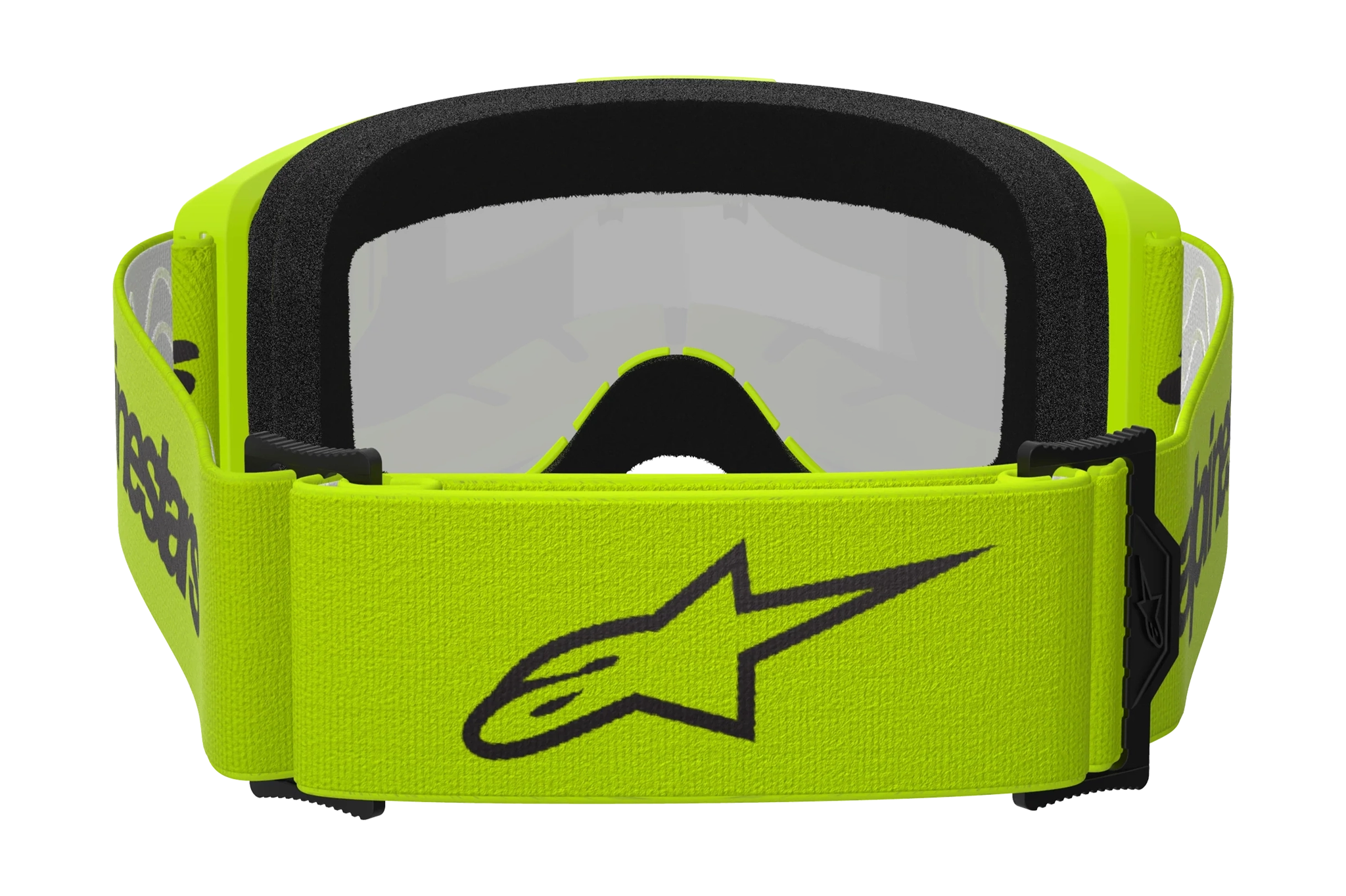 Alpinestars Crossbril Vision 3 Wordmark - Fluo Geel - Spiegel Zilver Lens
