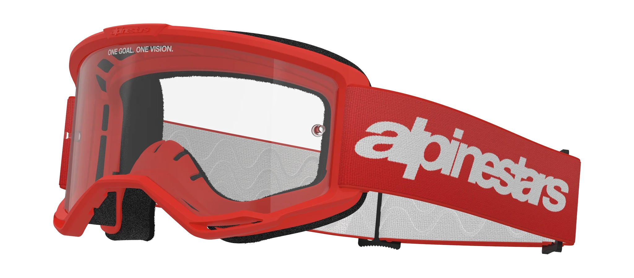 Alpinestars Crossbril Vision 3 Wordmark - Rood - Clear Lens