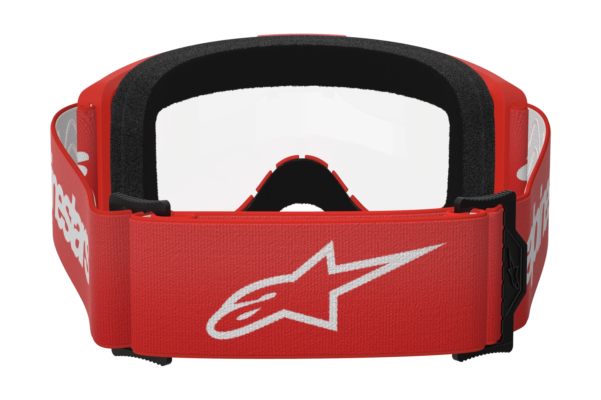 Alpinestars Crossbril Vision 3 Wordmark - Rood - Clear Lens