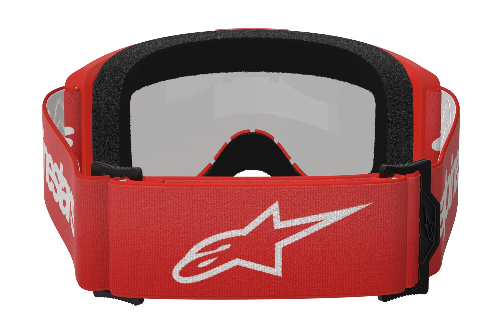 Alpinestars Crossbril Vision 3 Wordmark - Rood - Spiegel Zilver Lens