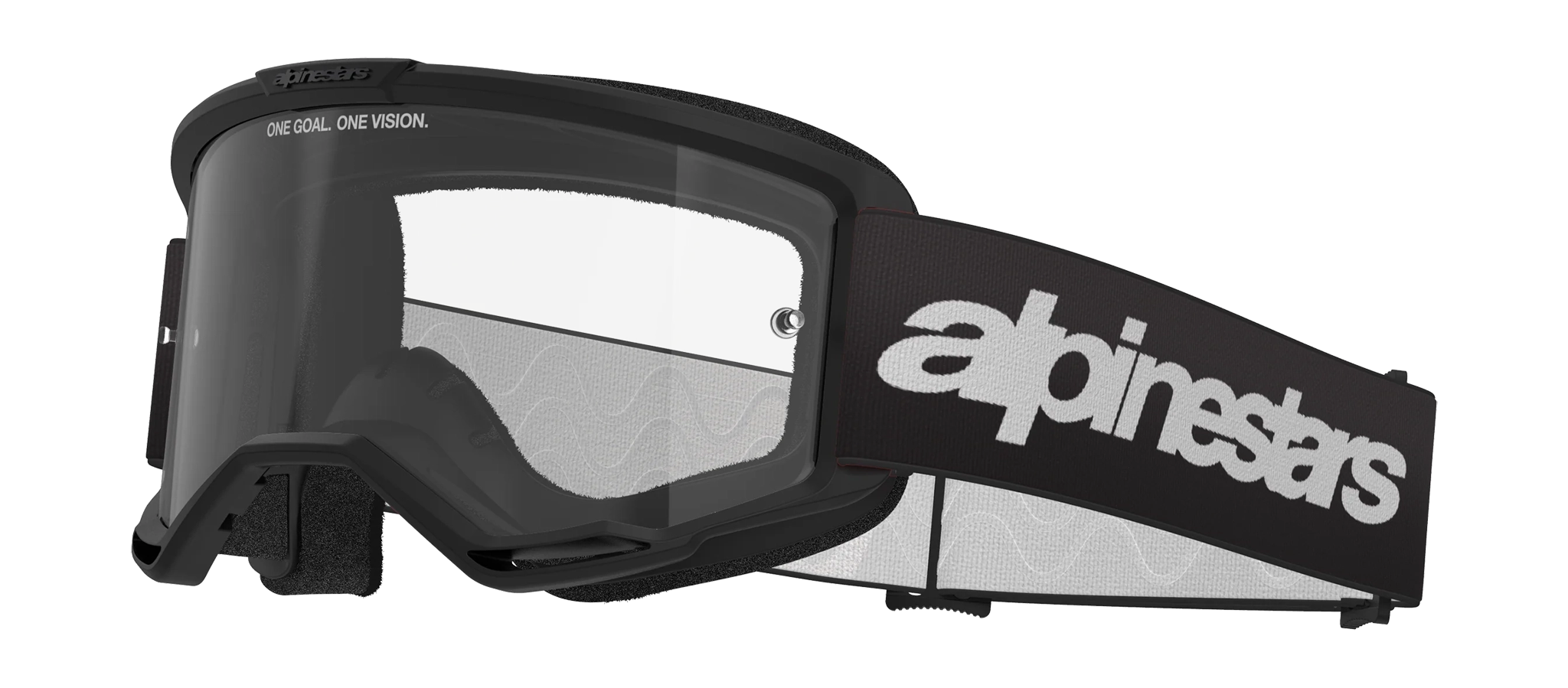 Alpinestars Crossbril Vision 3 Wordmark - Zwart - Clear Lens