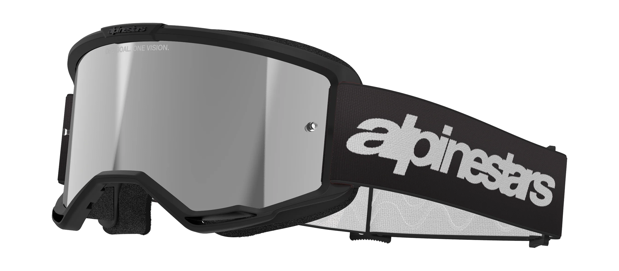 Alpinestars Crossbril Vision 3 Wordmark - Zwart - Spiegel Zilver Lens