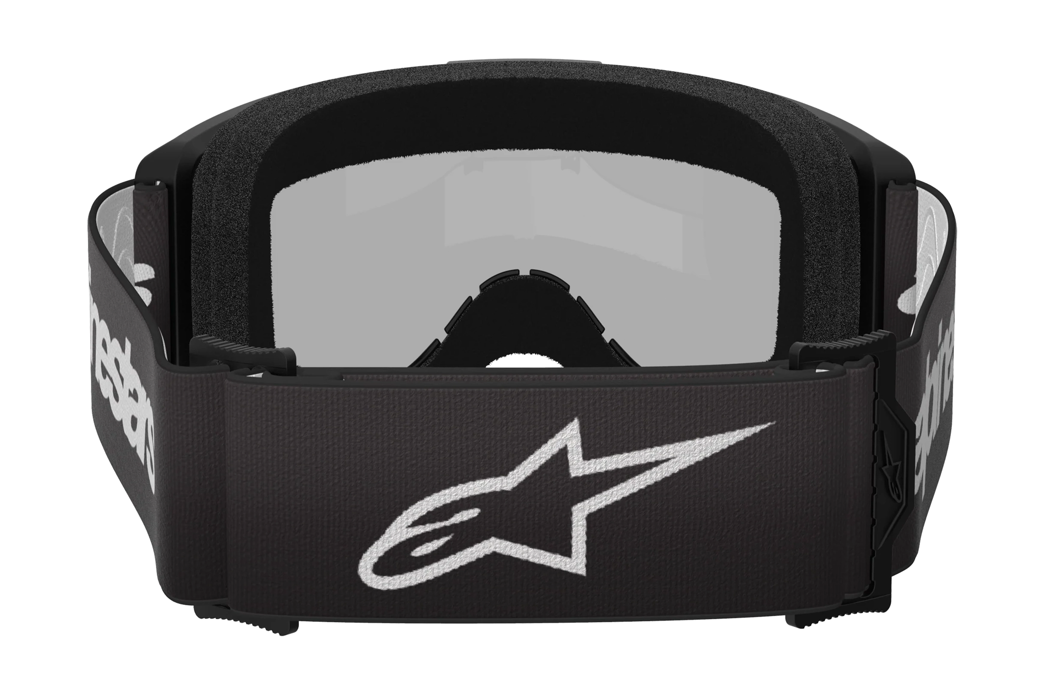 Alpinestars Crossbril Vision 3 Wordmark - Zwart - Spiegel Zilver Lens