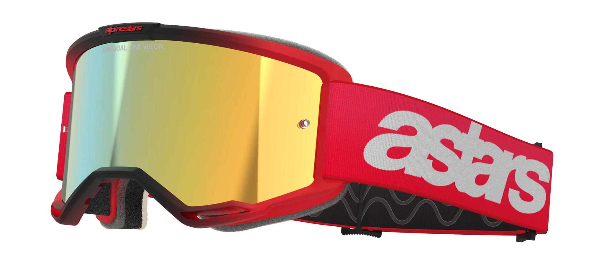 Alpinestars Crossbril Vision 5 Blaze - Rood - Spiegel Goud Lens