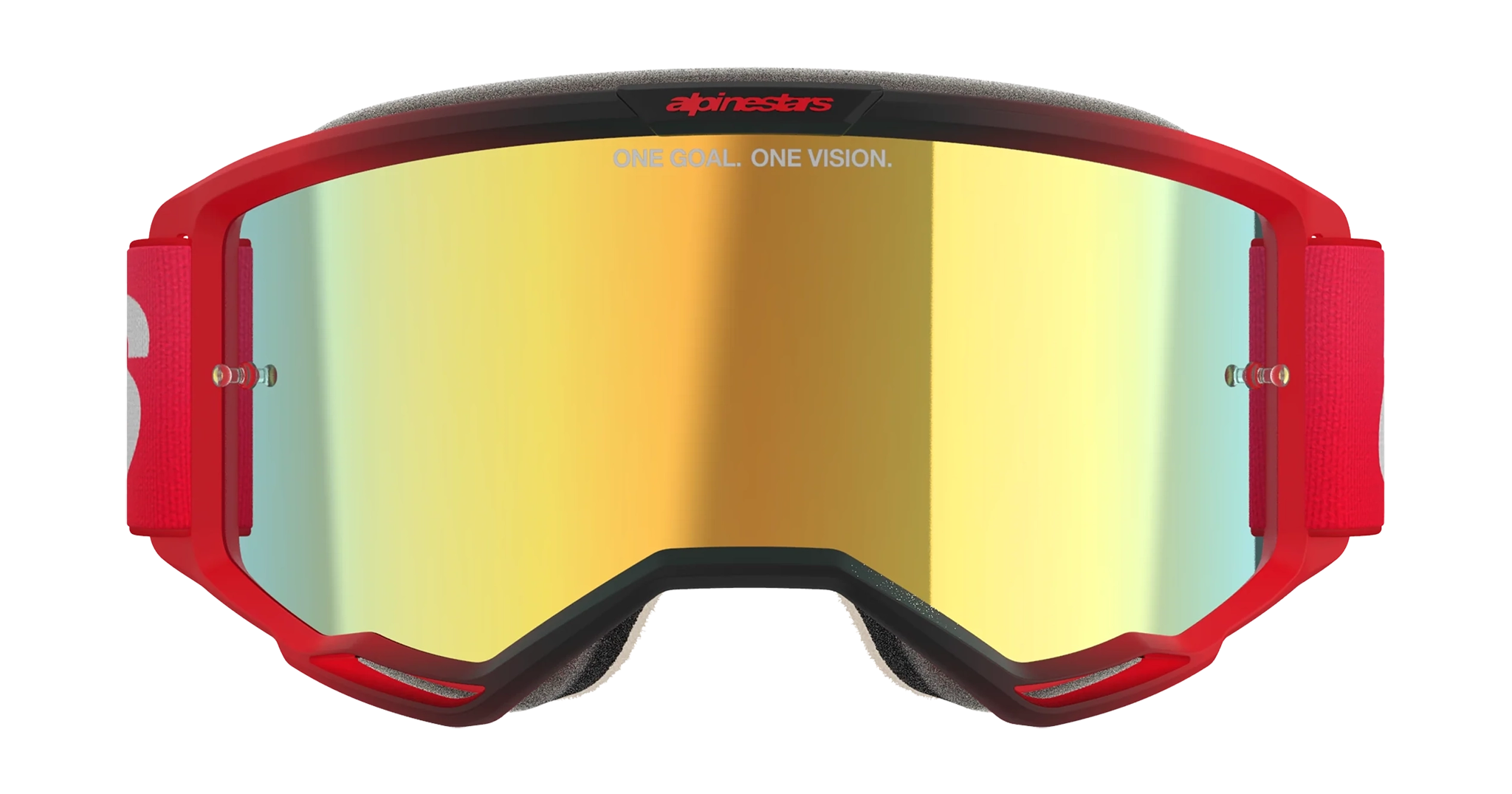 Alpinestars Crossbril Vision 5 Blaze - Rood - Spiegel Goud Lens