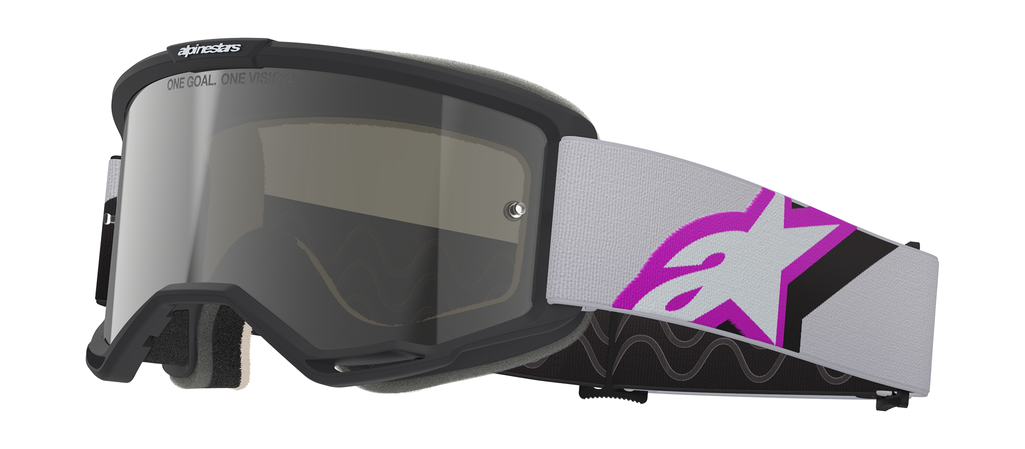 Alpinestars Crossbril Vision 5 Corp - Licht Grijs / Paars - Spiegel Zilver Lens