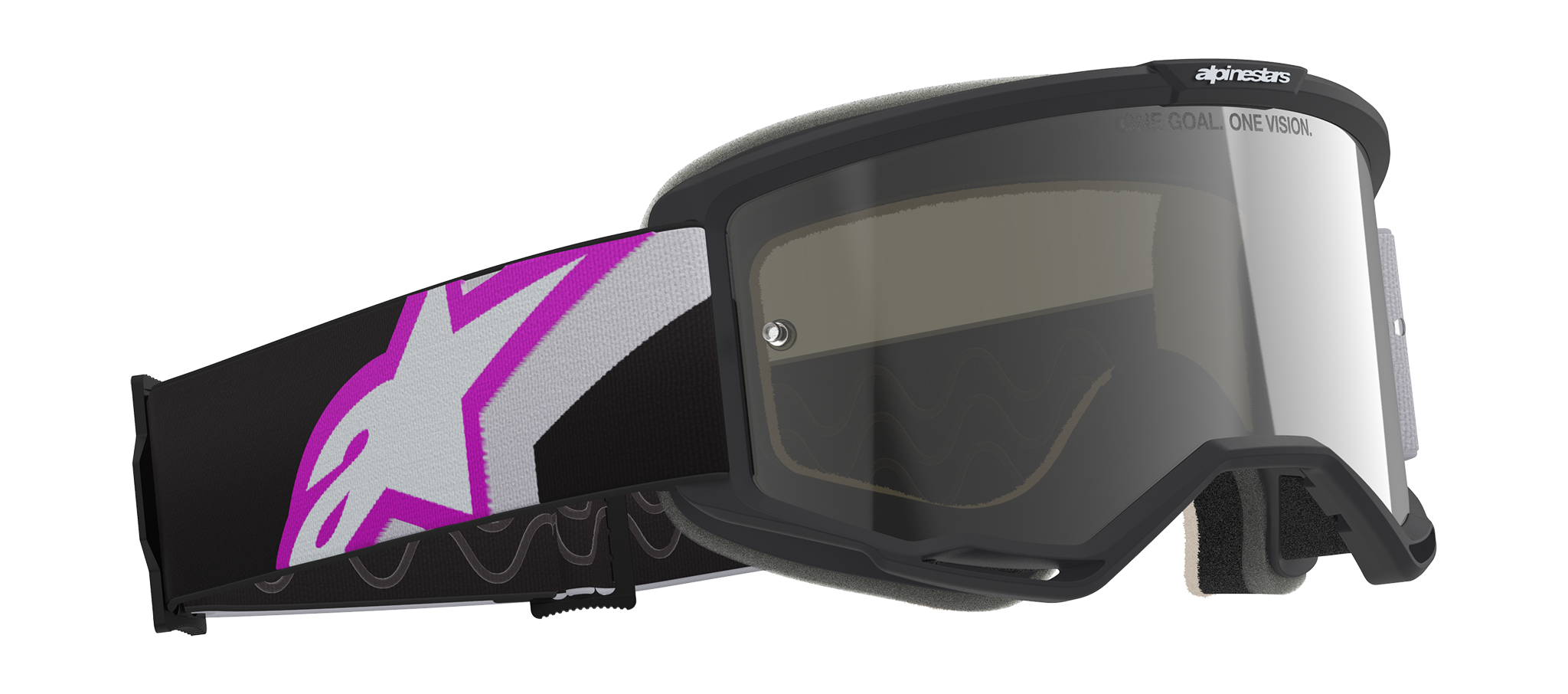 Alpinestars Crossbril Vision 5 Corp - Licht Grijs / Paars - Spiegel Zilver Lens
