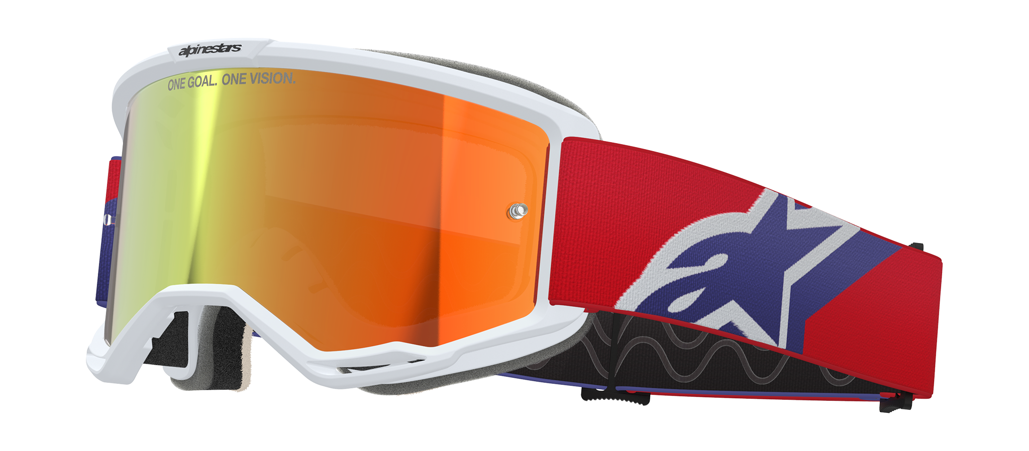 Alpinestars Crossbril Vision 5 Corp - Rood / Paars - Spiegel Rood Lens