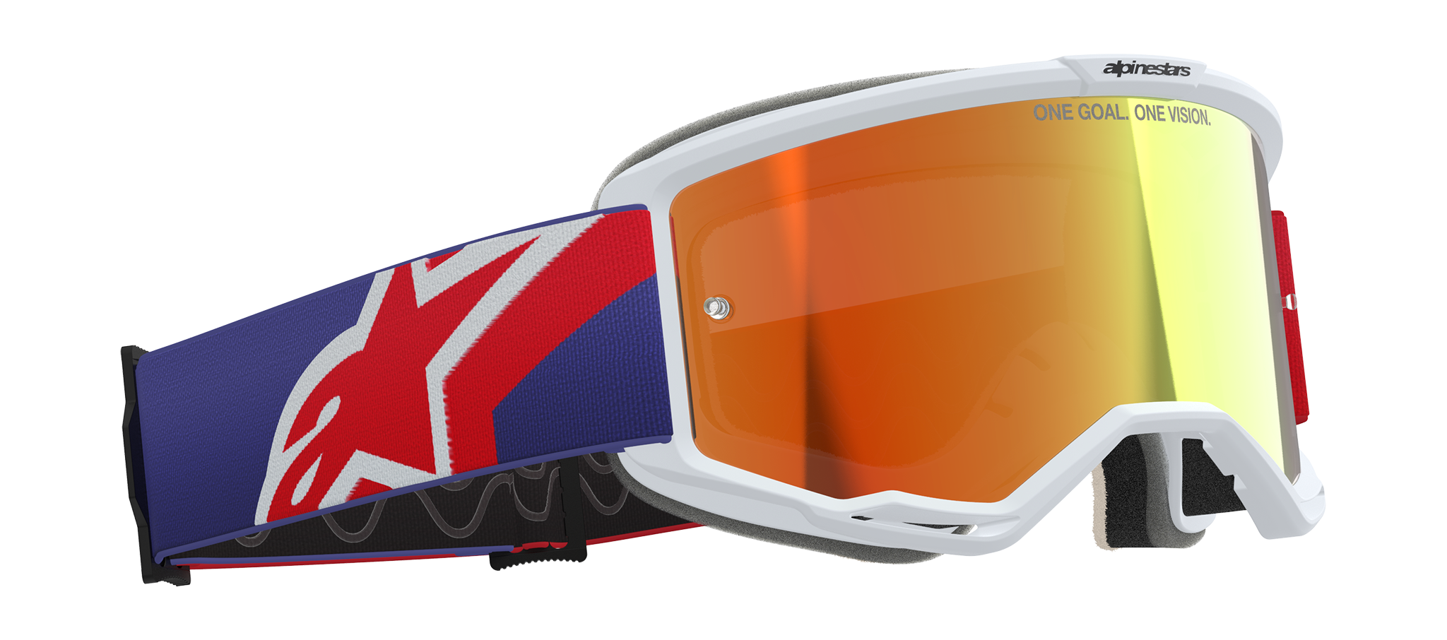 Alpinestars Crossbril Vision 5 Corp - Rood / Paars - Spiegel Rood Lens