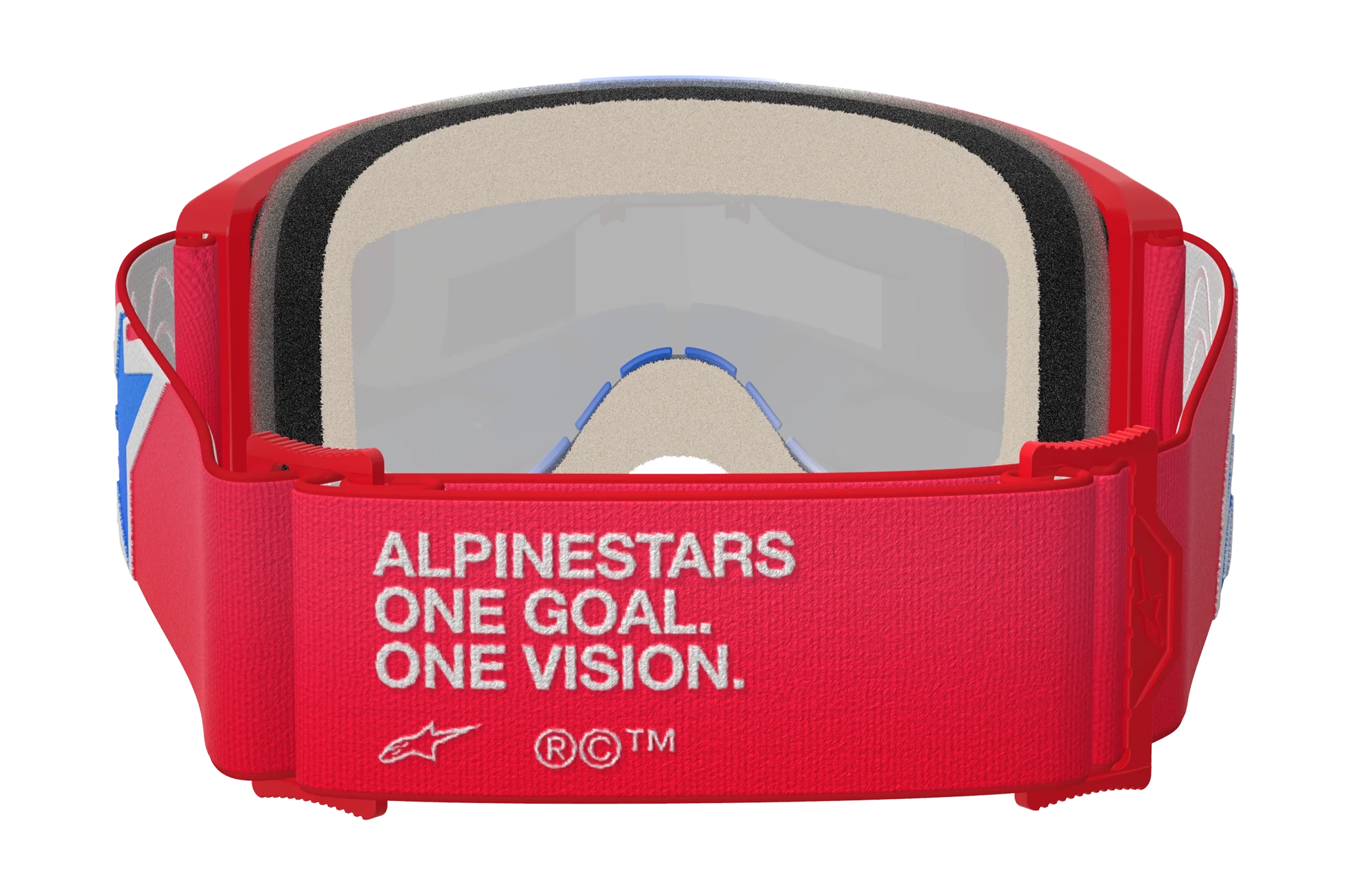 Alpinestars Crossbril Vision 5 Corp - Rood / Wit / Blauw - Spiegel Blauw Lens
