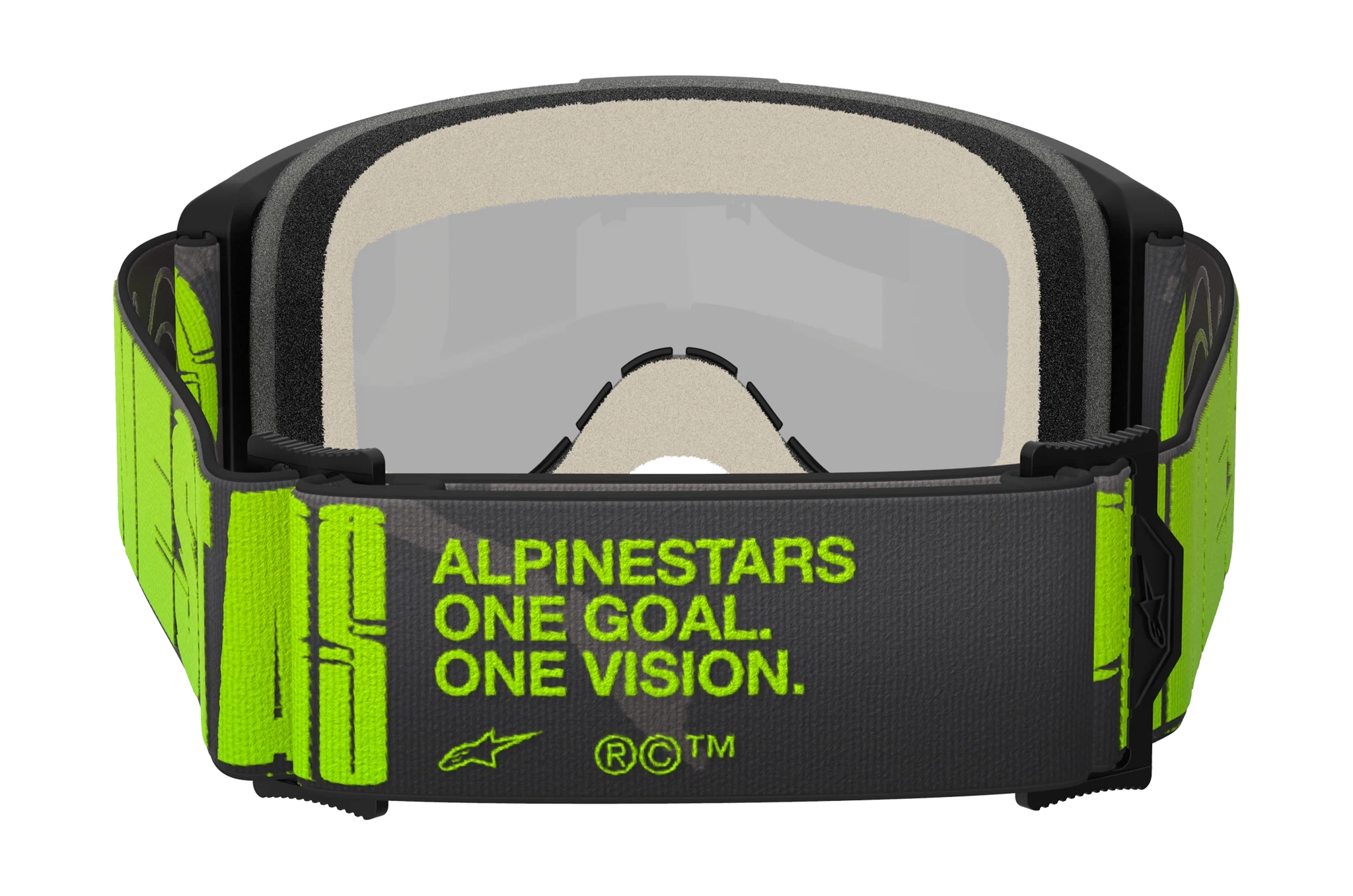 Alpinestars Crossbril Vision 5 Hollow - Charcoal / Fluo Geel - Spiegel Zilver Lens