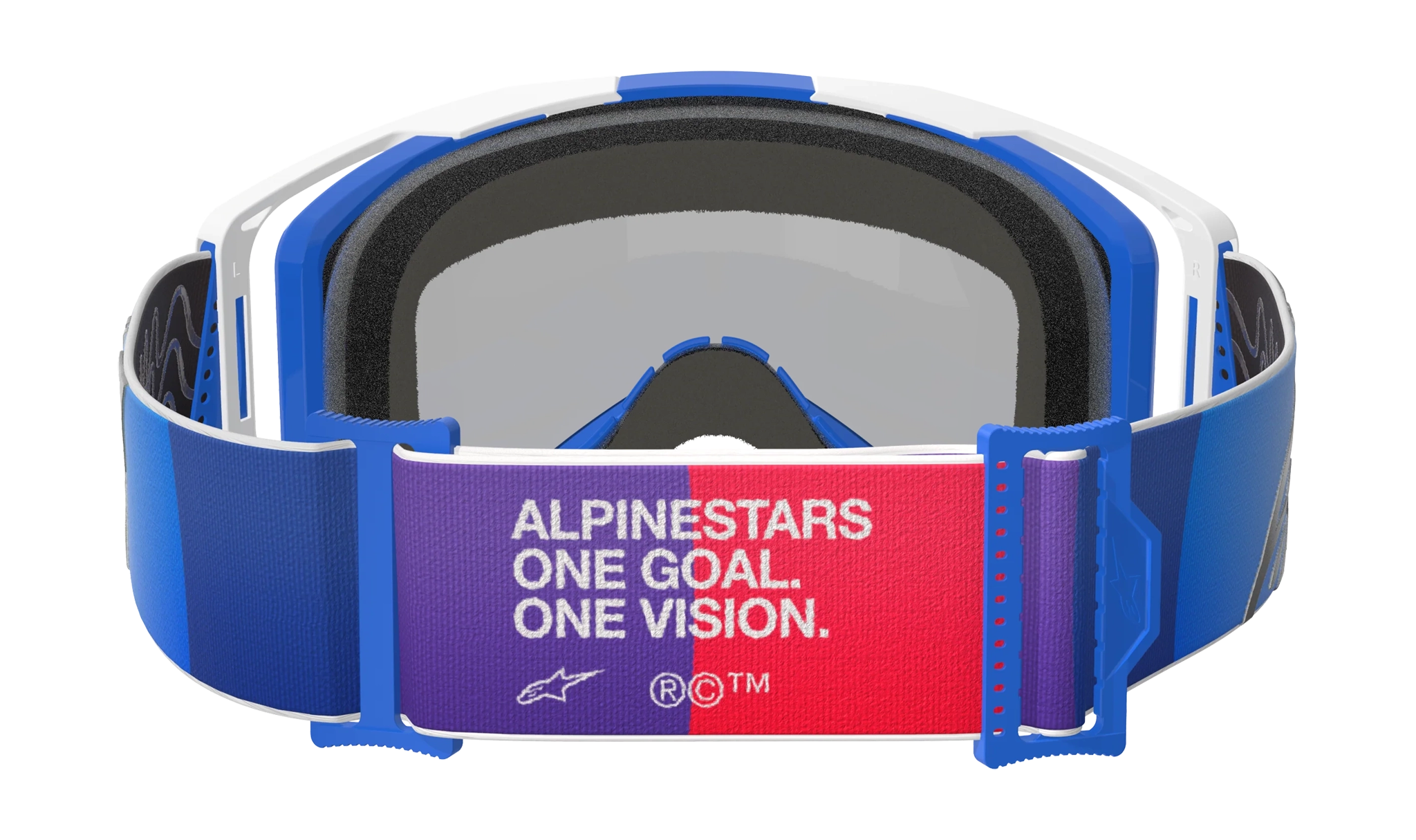 Alpinestars Crossbril Vision 8 Corp - Blauw / Wit - Spiegel Blauw Lens