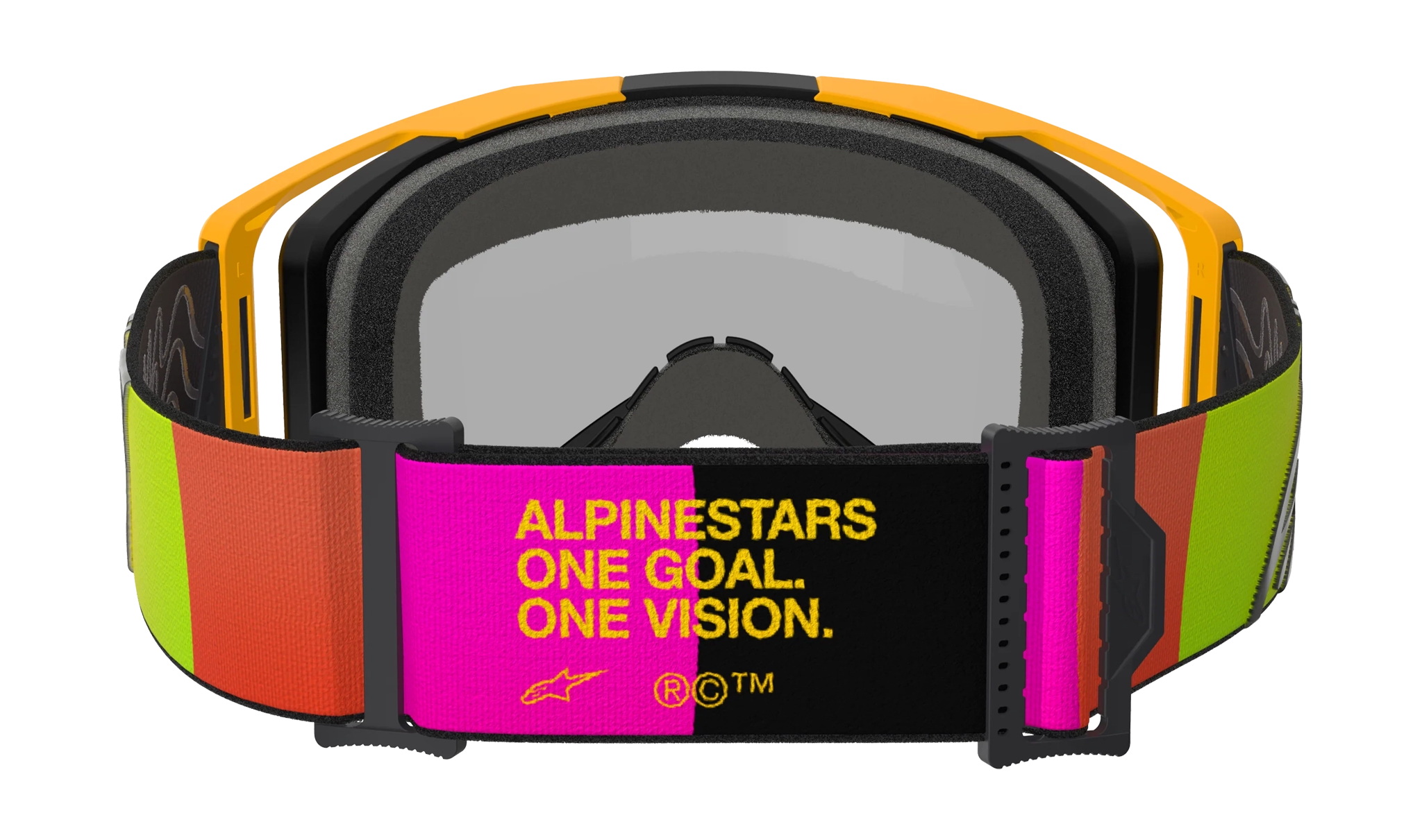 Alpinestars Crossbril Vision 8 Corp - Geel / Roze - Spiegel Rood Lens