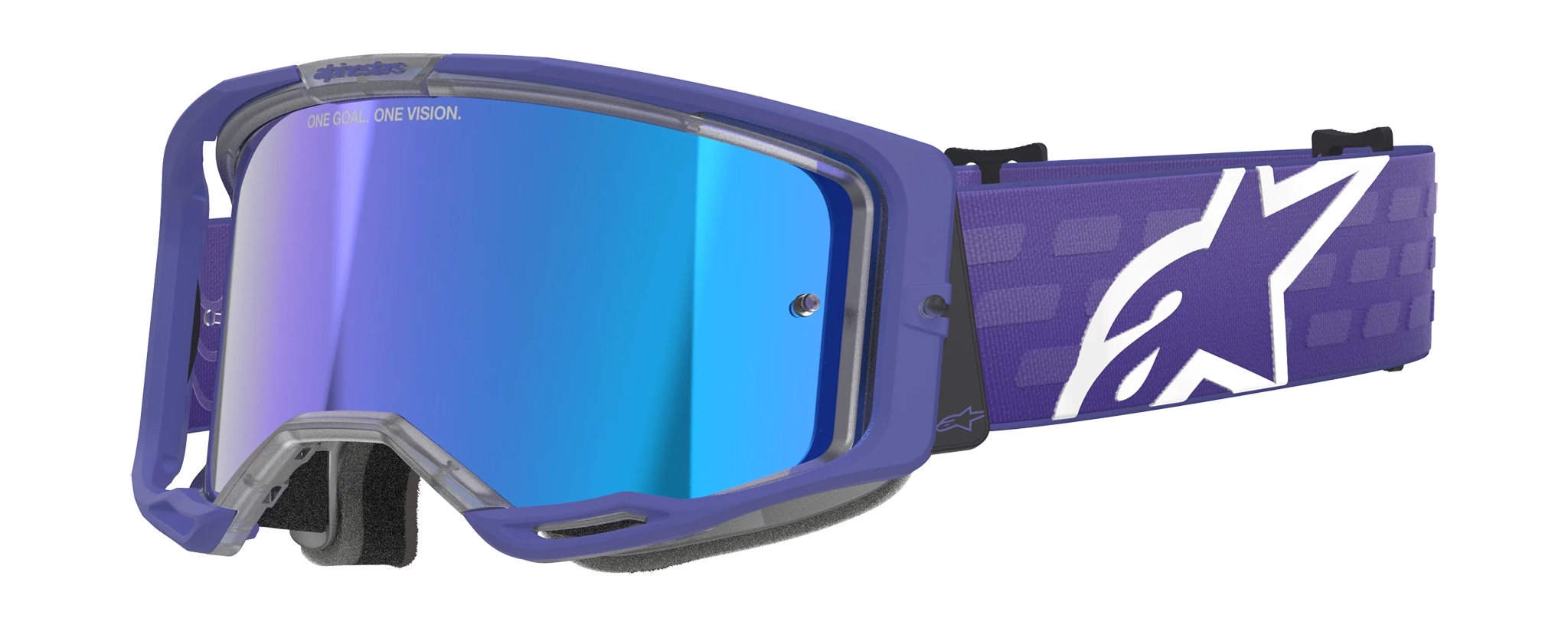 Alpinestars Crossbril Vision 8 Corp - Paars - Spiegel Blauw Lens
